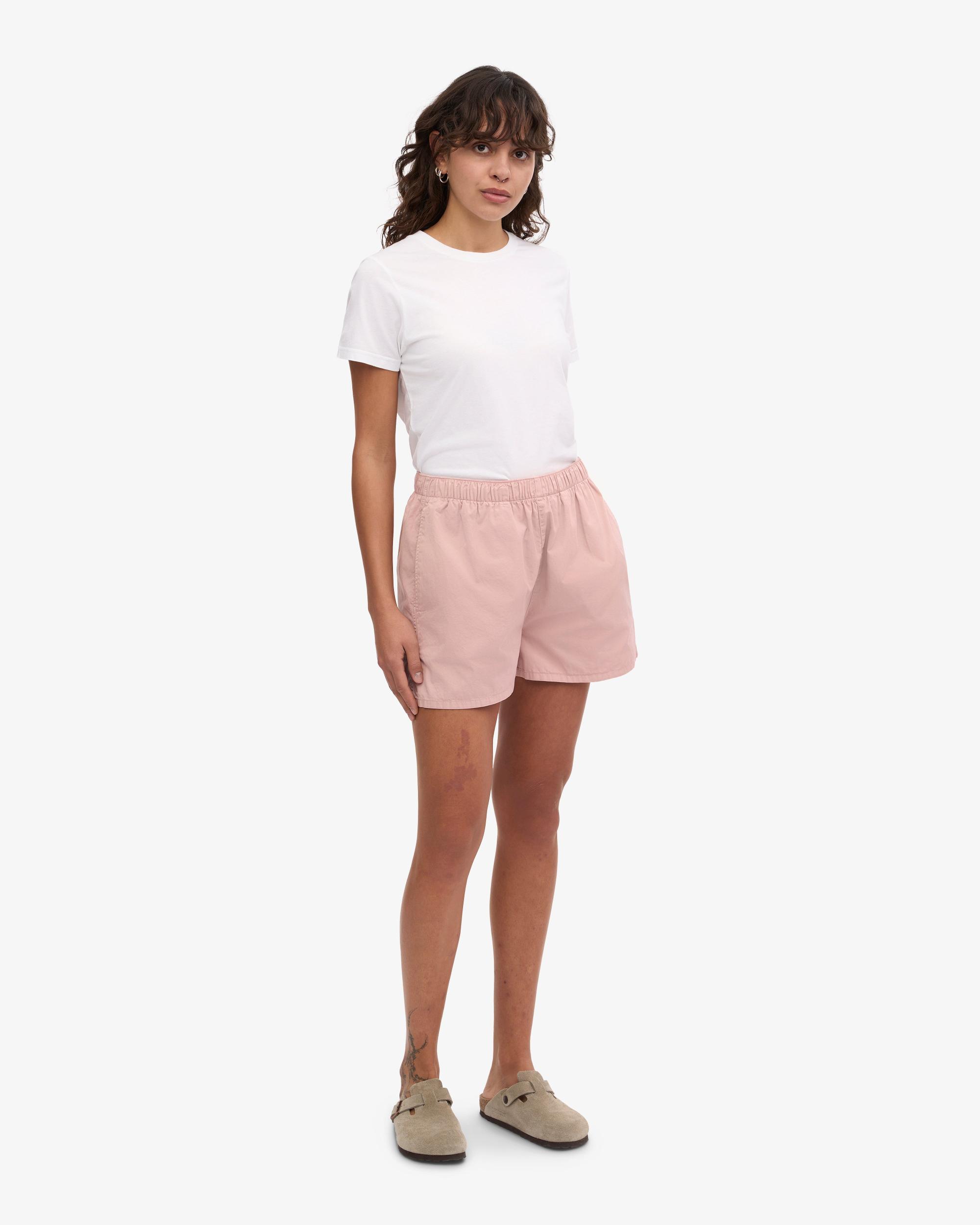 Women Organic Twill Shorts - Faded Pink Product Image