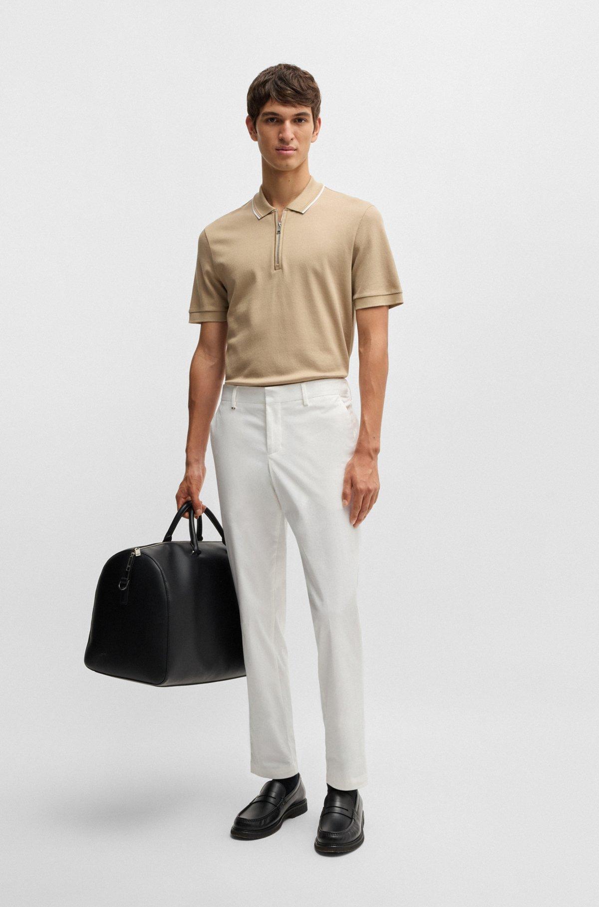 Slim-fit trousers in washable stretch cotton Product Image