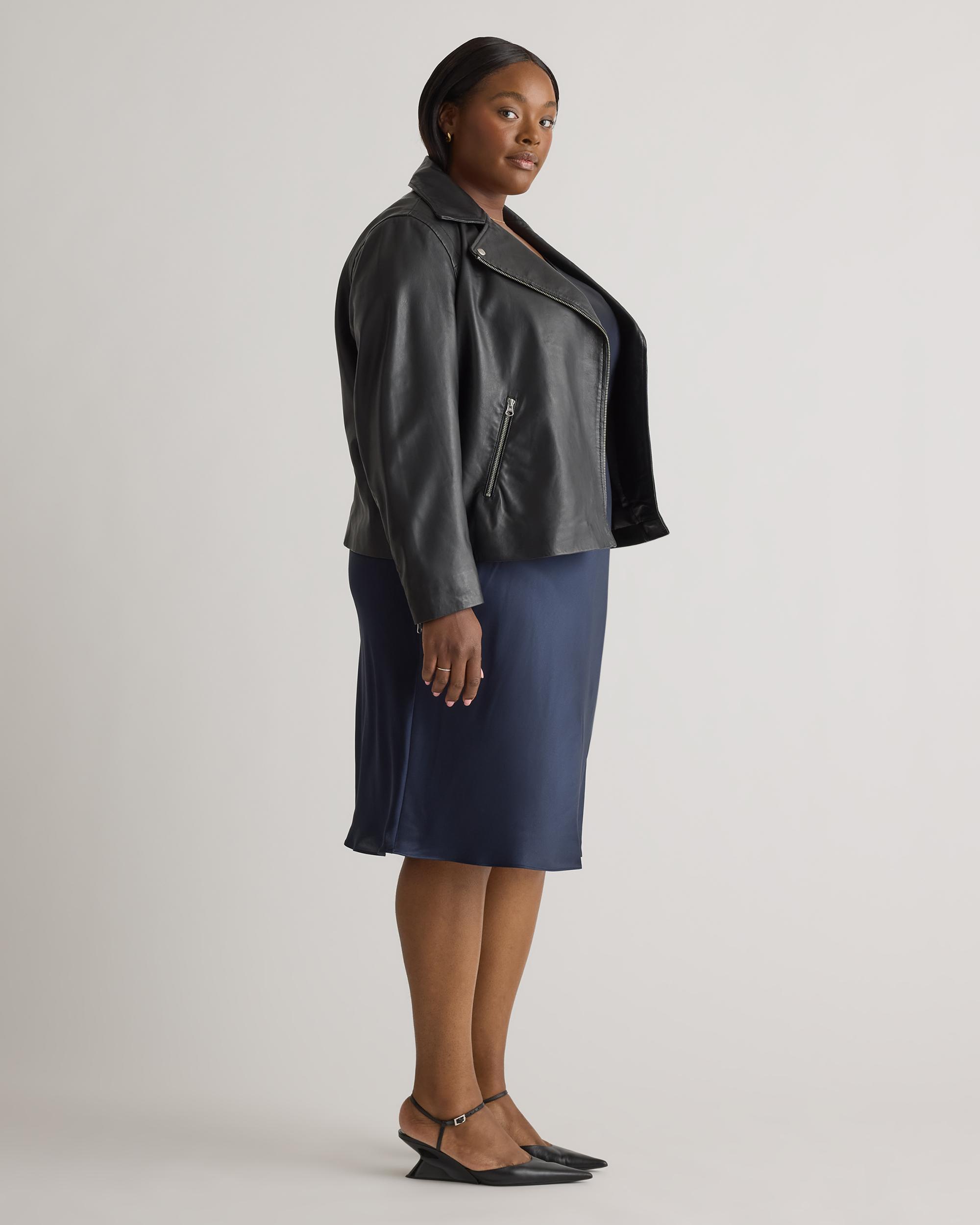 Quince | Women's 100% Washed Leather Biker Jacket Product Image