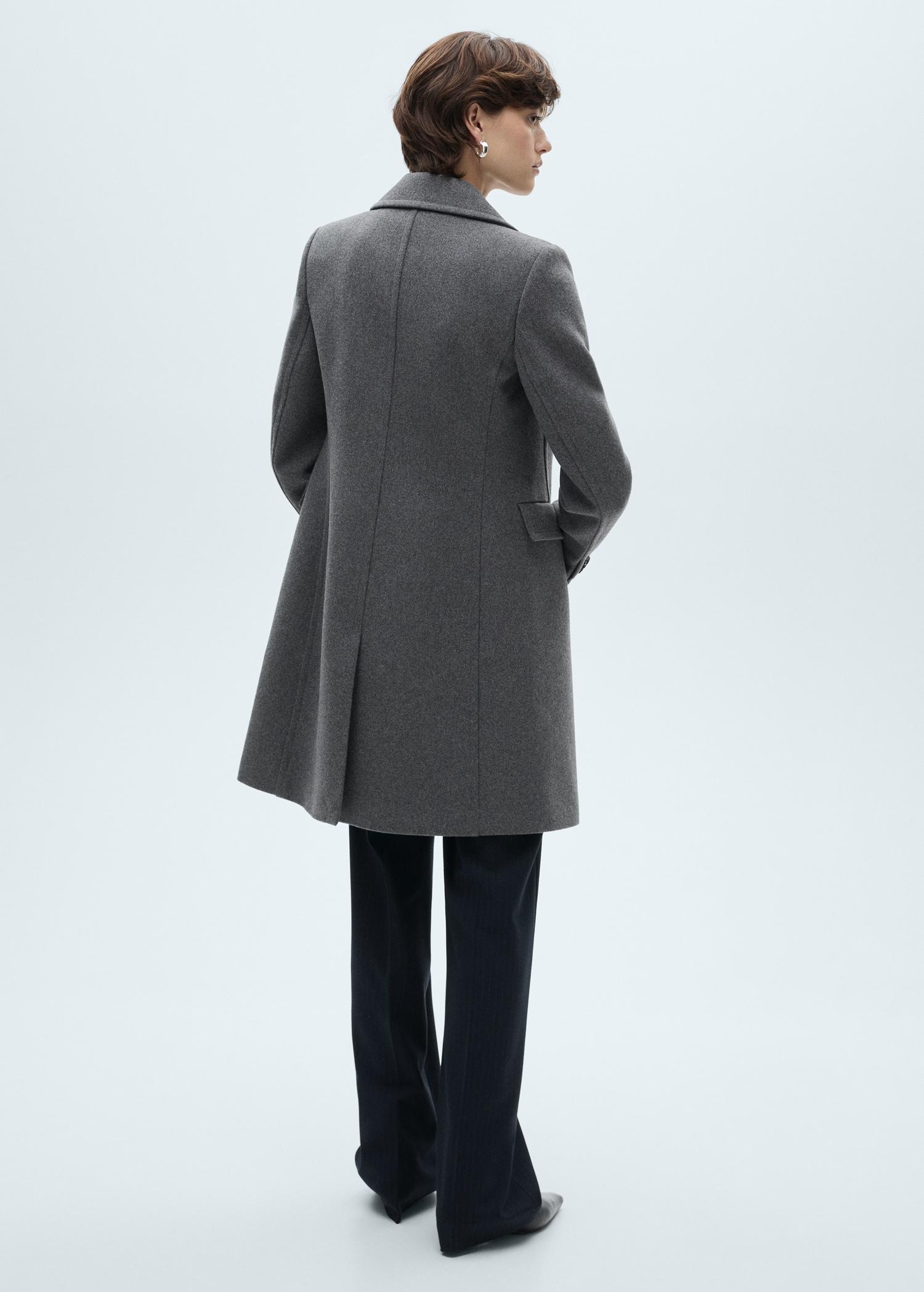 Double-breasted wool midi coat - Women | MANGO USA Product Image