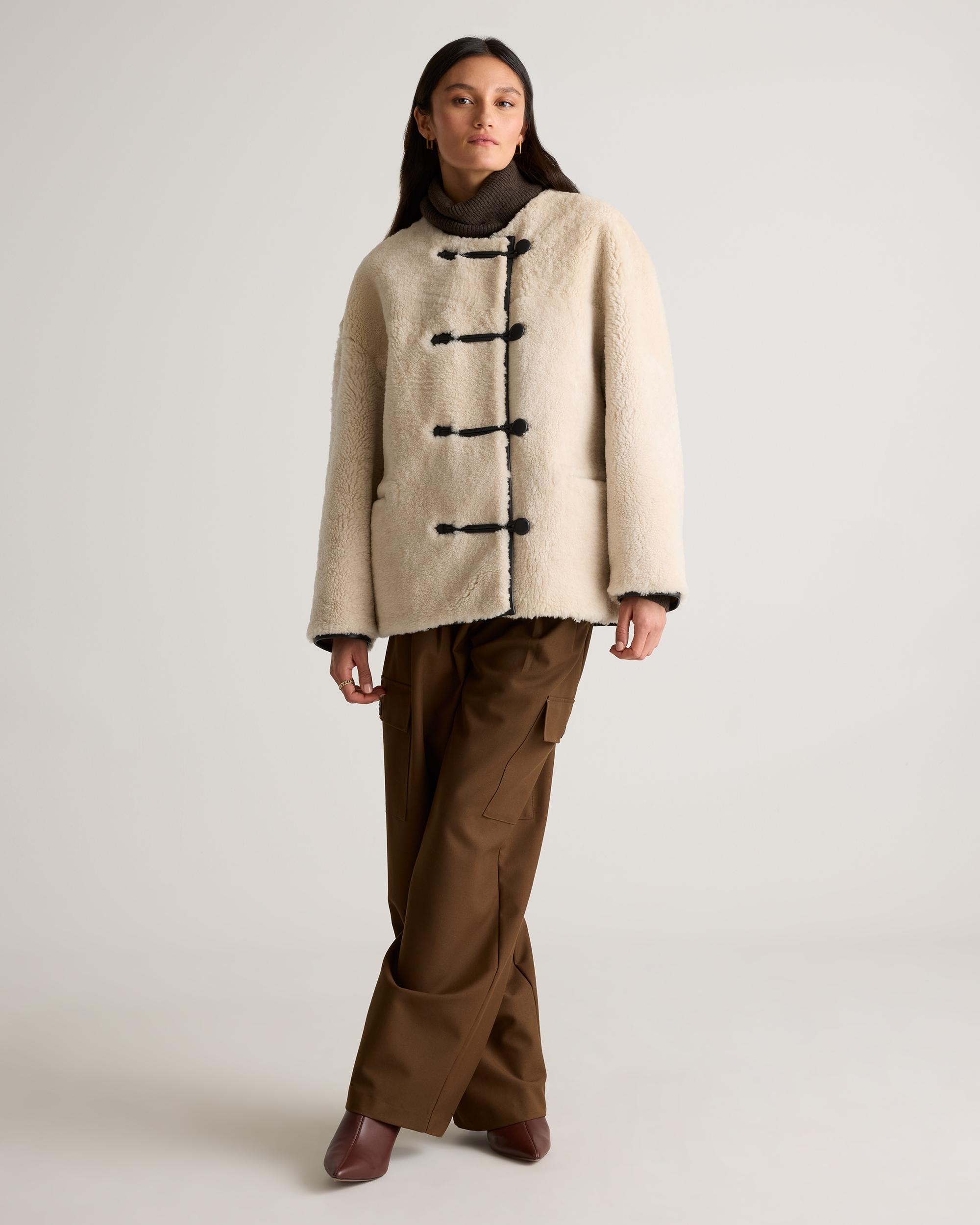 Quince | Women's 100% Shearling Duffle Jacket Size XS, Leather Product Image
