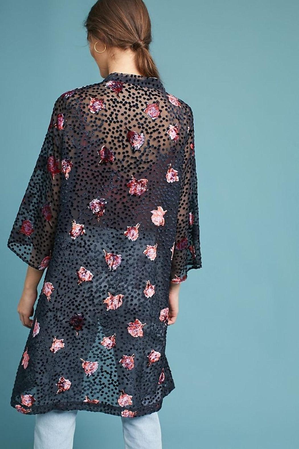 Night Rose Velvet Kimono Product Image