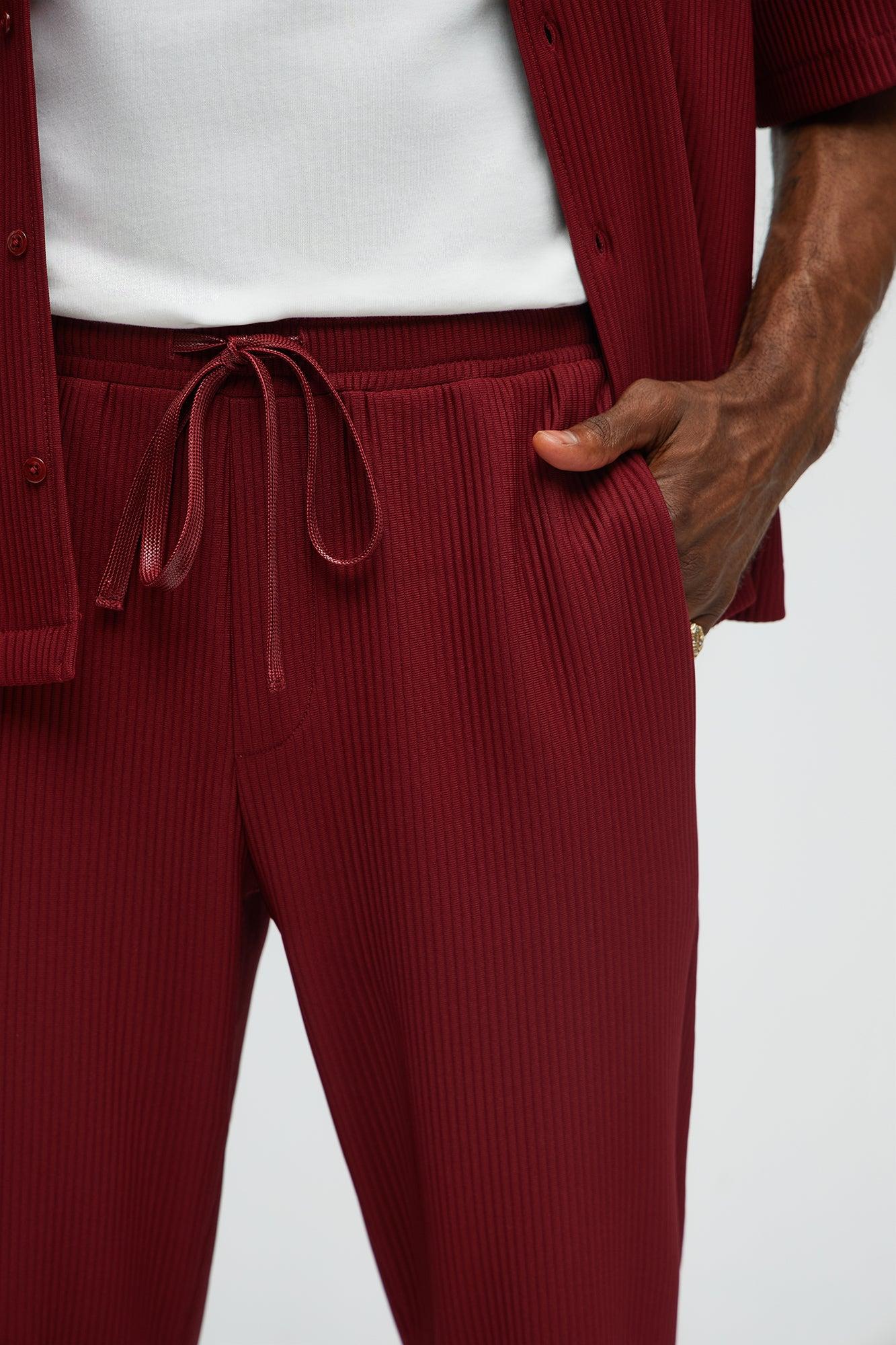 Show Up Slim Slit Pants - Burgundy Male Product Image