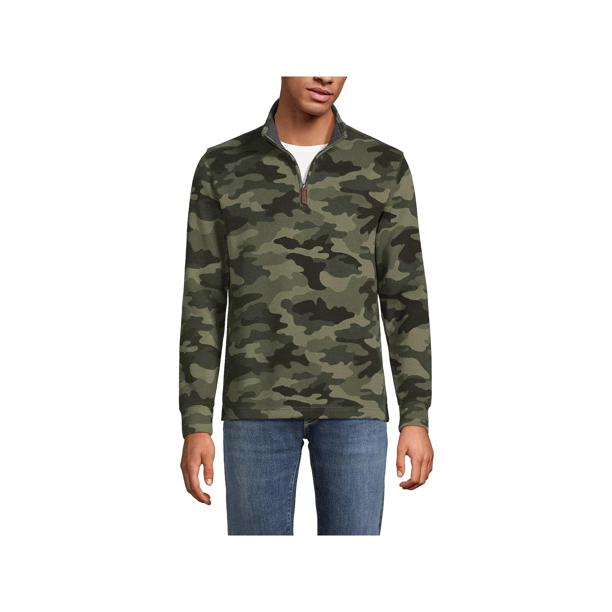 Men's Lands' End Bedford Rib Casual Quarter-Zip Sweater,  Product Image