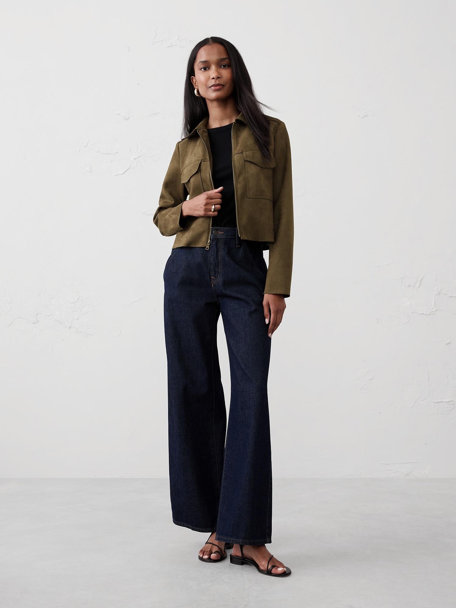 Vegan Suede Cropped Jacket Product Image