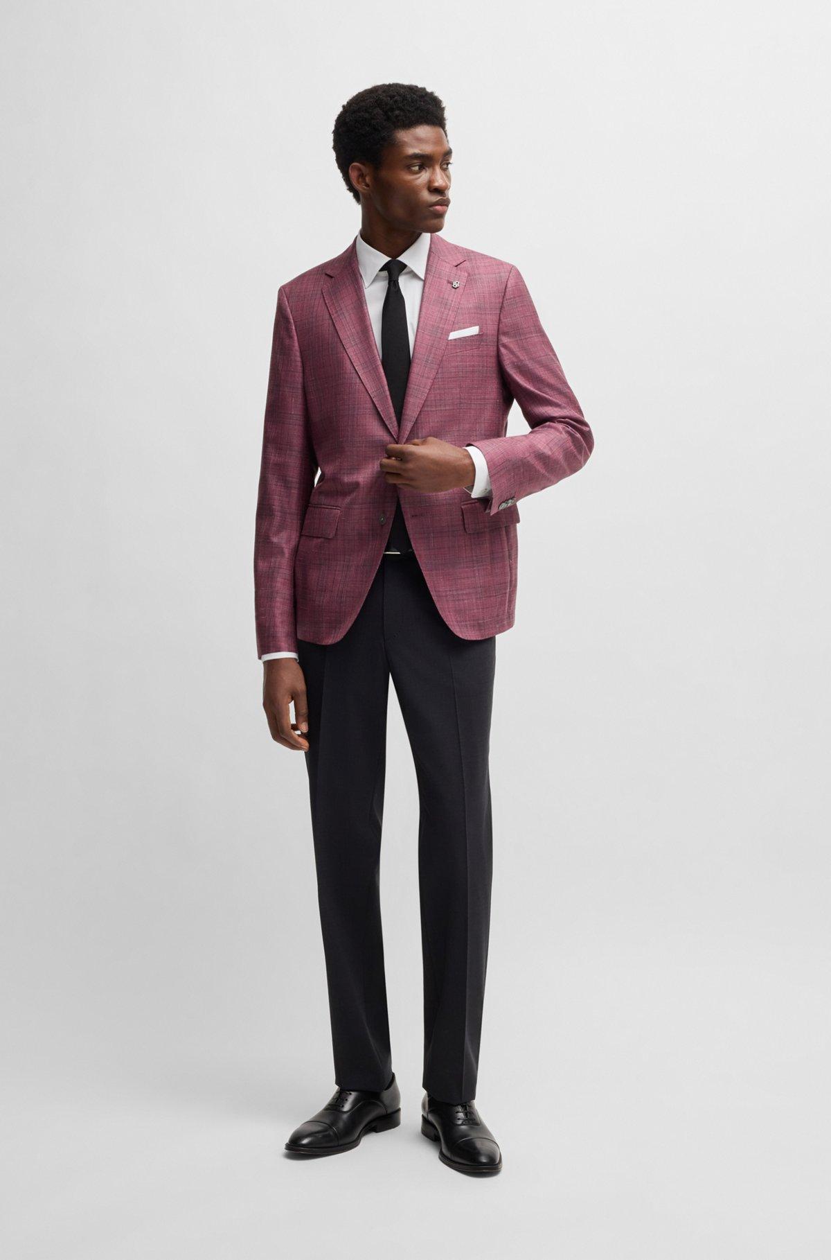 BOSS - Slim-fit shirt in easy-iron stretch-cotton poplin - White Product Image