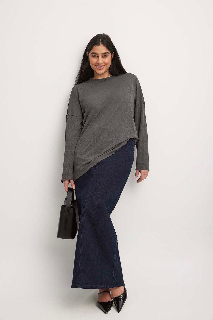 Oversized Sheer Long Sleeve Top Product Image