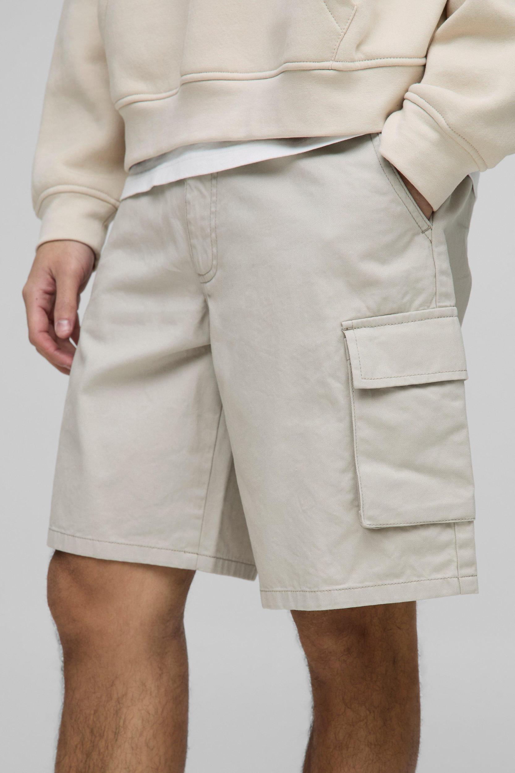 Fixed Waist Baggy Cargo Twill Shorts | boohooMAN USA Product Image