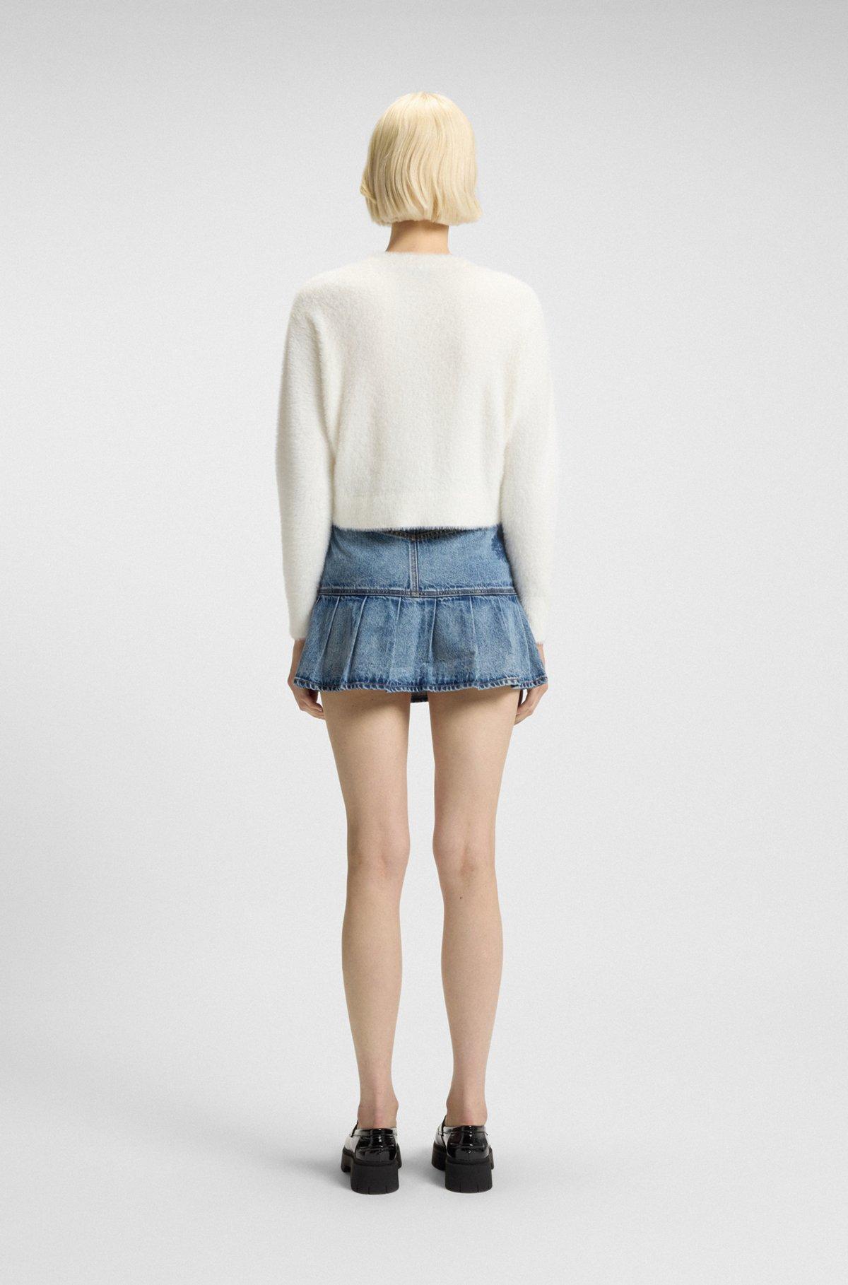 Relaxed-fit cardigan in furry yarn Product Image