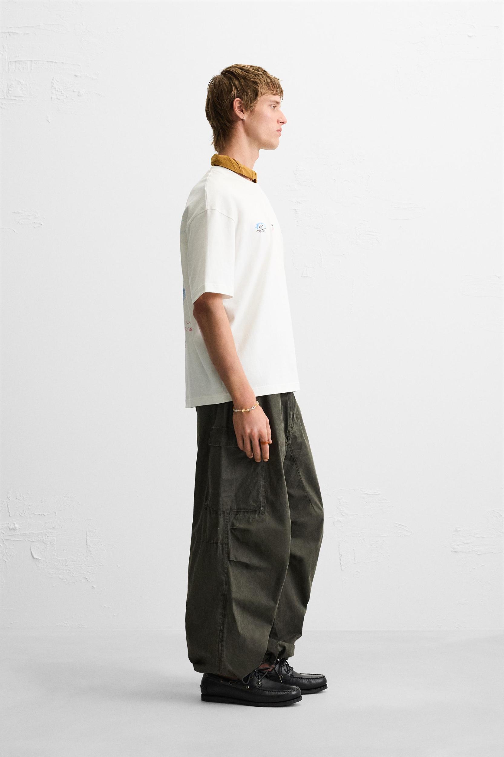 RACING WASHED PRINT T-SHIRT Product Image