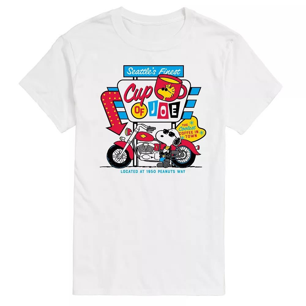 Big & Tall Peanuts Seattle's Finest Cup Of Joe Graphic Tee, Men's,  Product Image