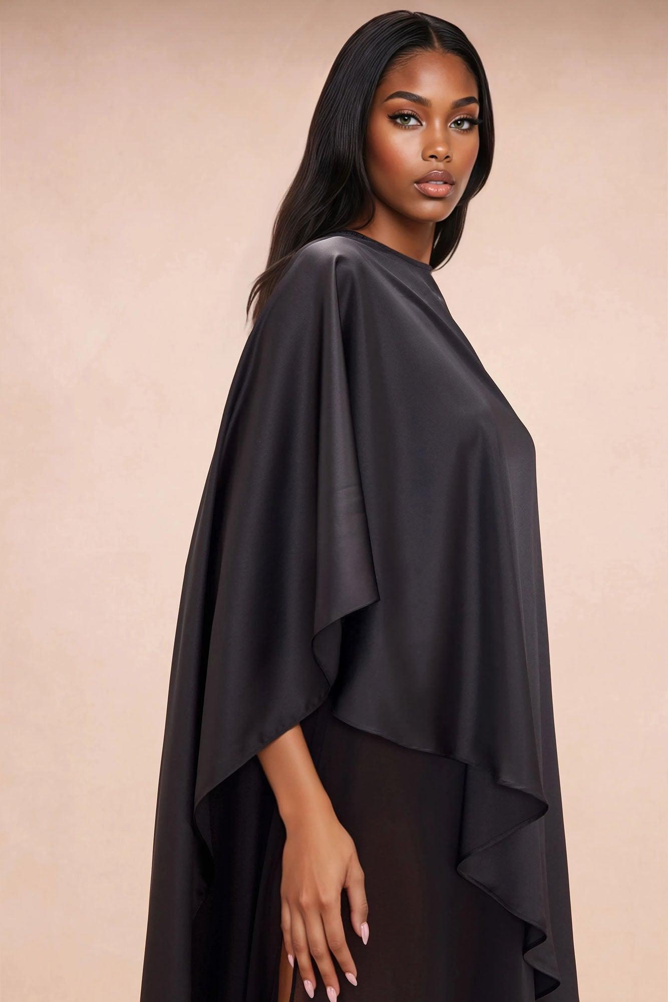 Cosmia Satin Maxi Dress - Black Female Product Image
