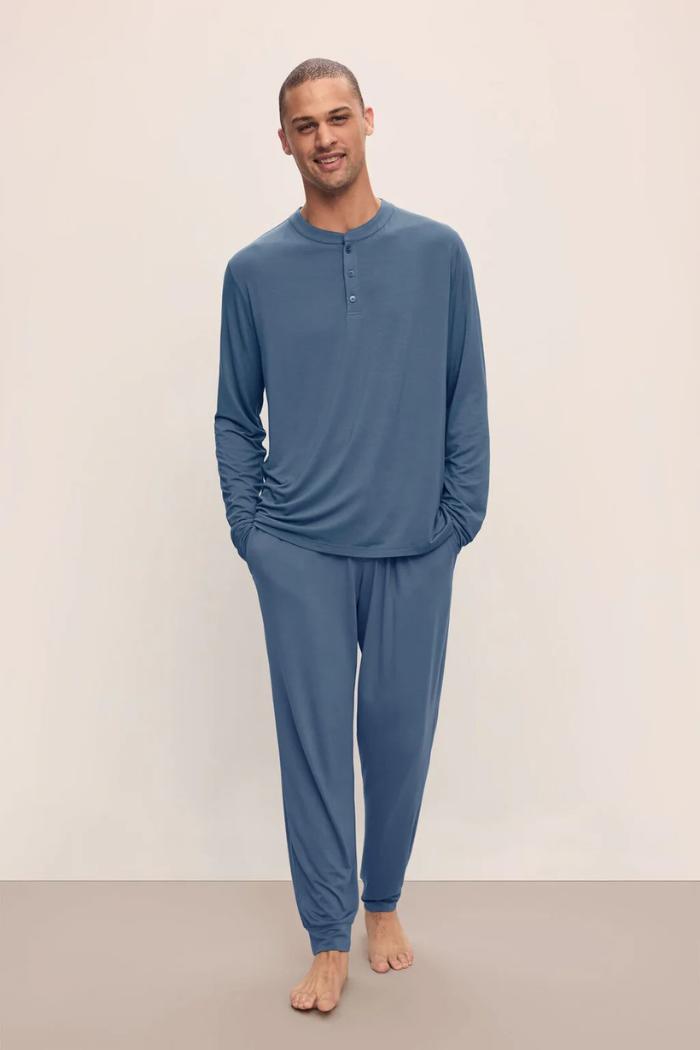Henry TENCEL™ Modal Long PJ Set | Coastal Blue Product Image