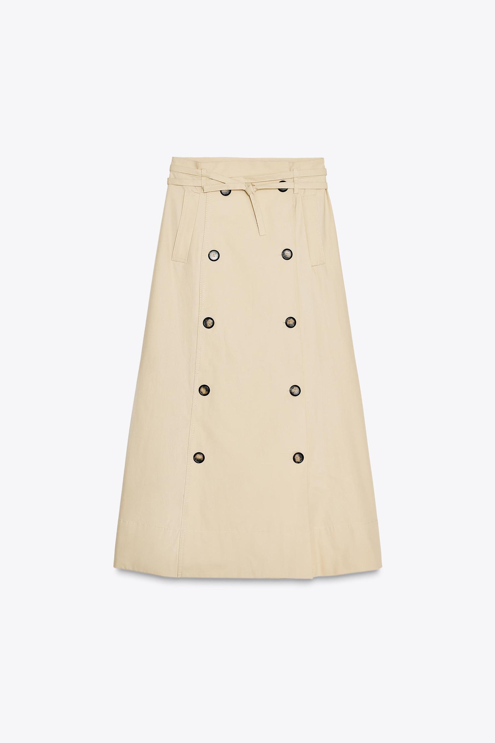 WRAP MIDI SKIRT WITH BUTTONS Product Image