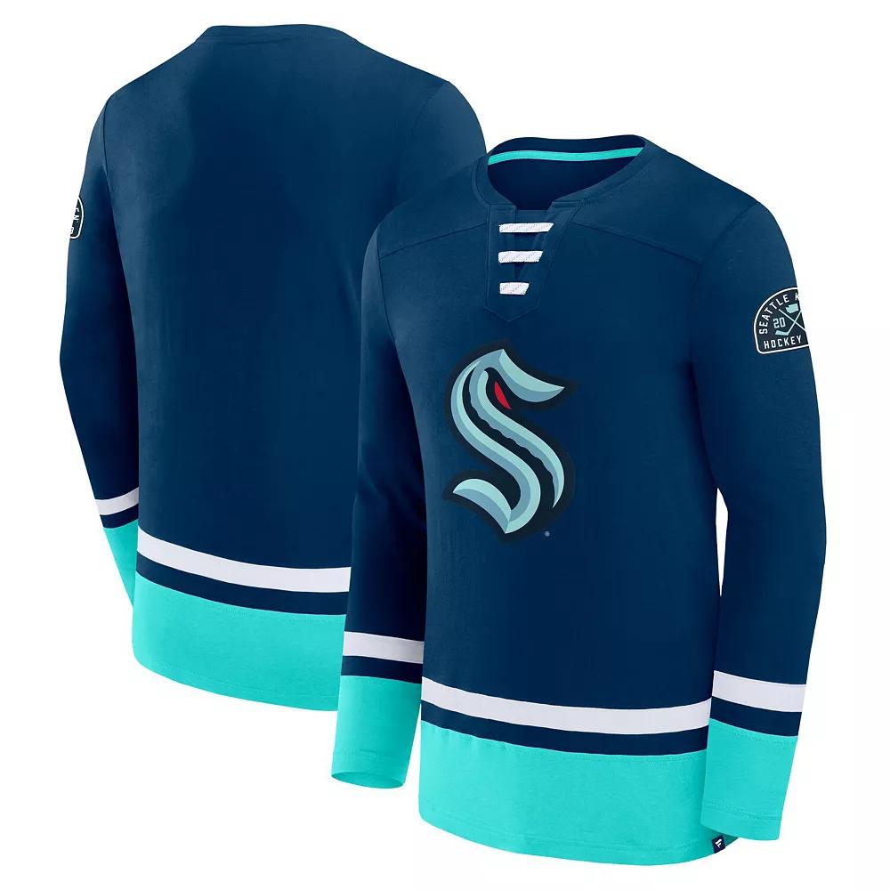 Men's Fanatics Deep Sea Blue Seattle Kraken High Point Long Sleeve T-Shirt,  Product Image