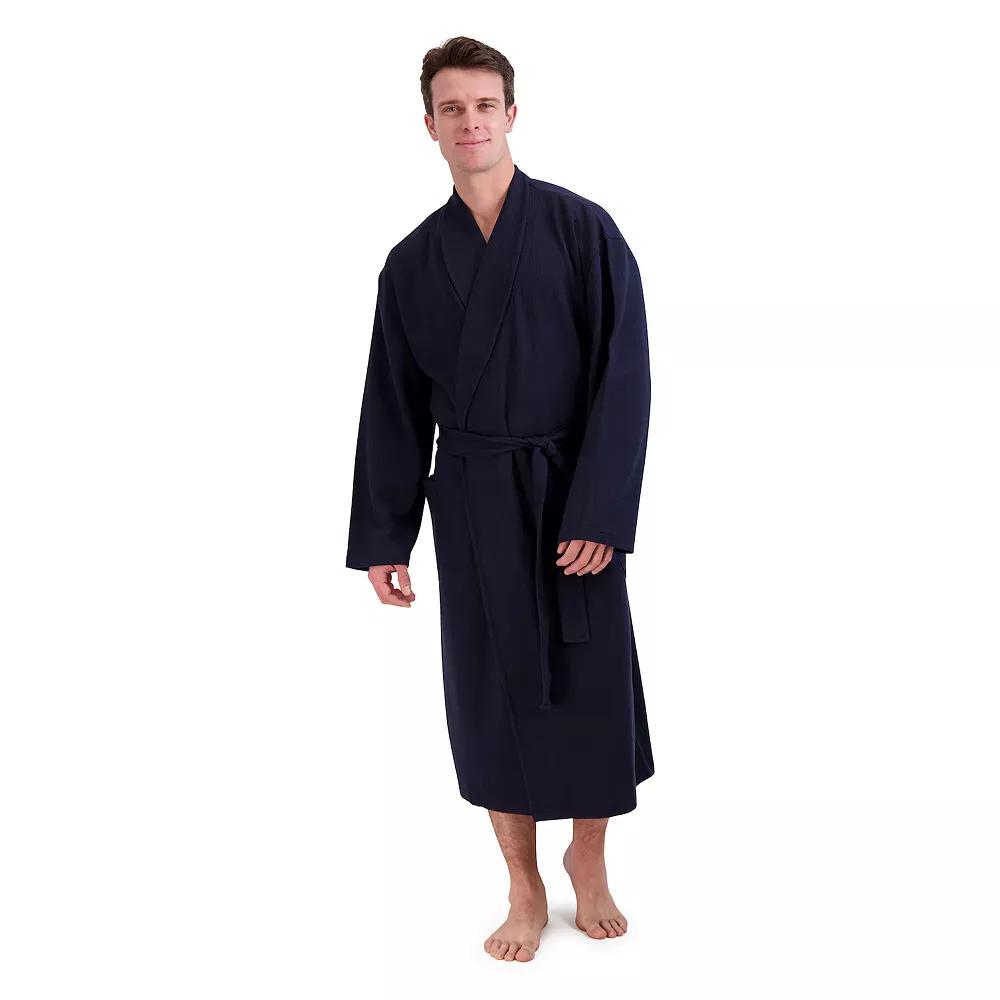 Men's Hanes® Cotton Waffle Robe, Grey Gray Product Image