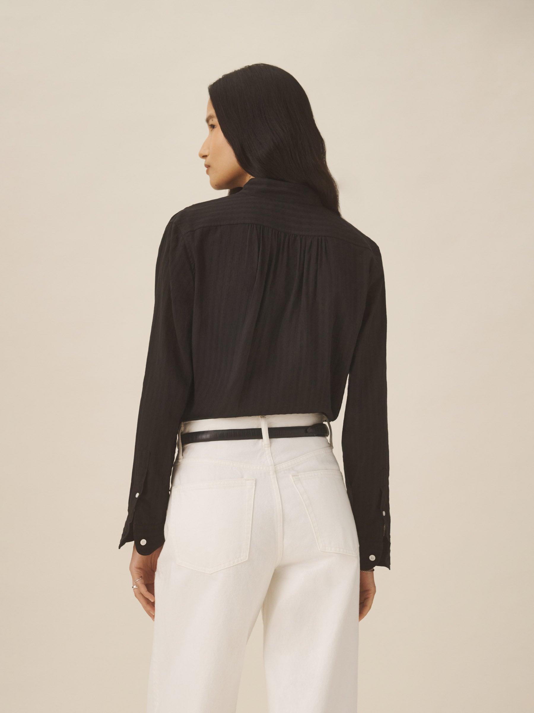 Black Cotton Dobby Studio Shirt Product Image