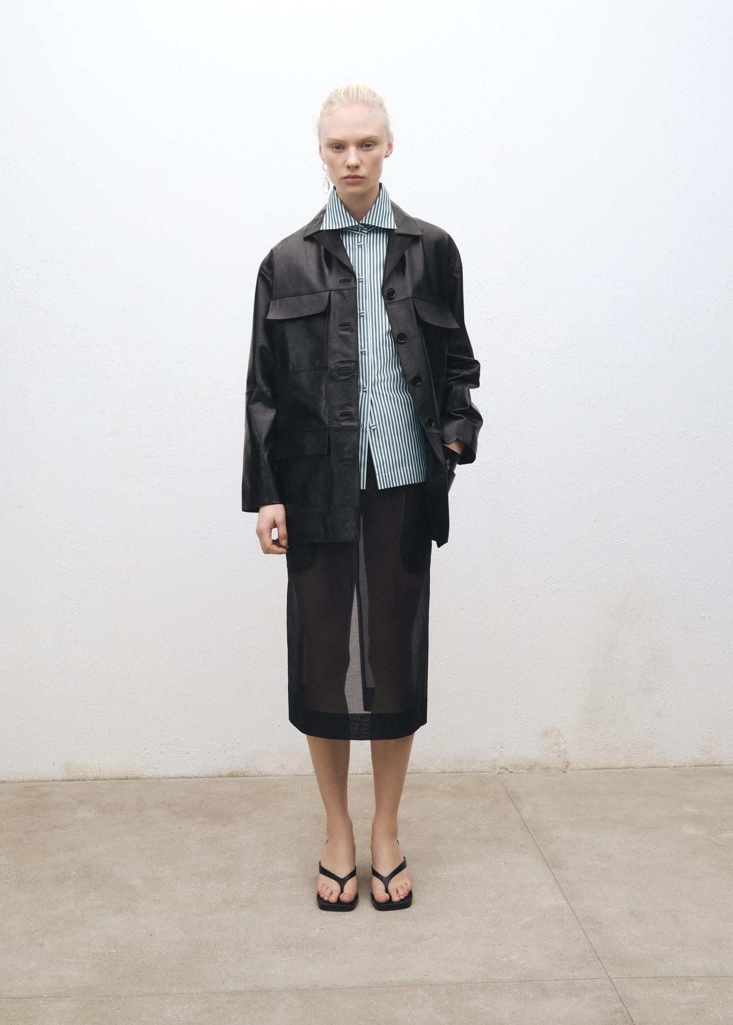 Semi-transparent silk midi-skirt - Women | MANGO USA Product Image