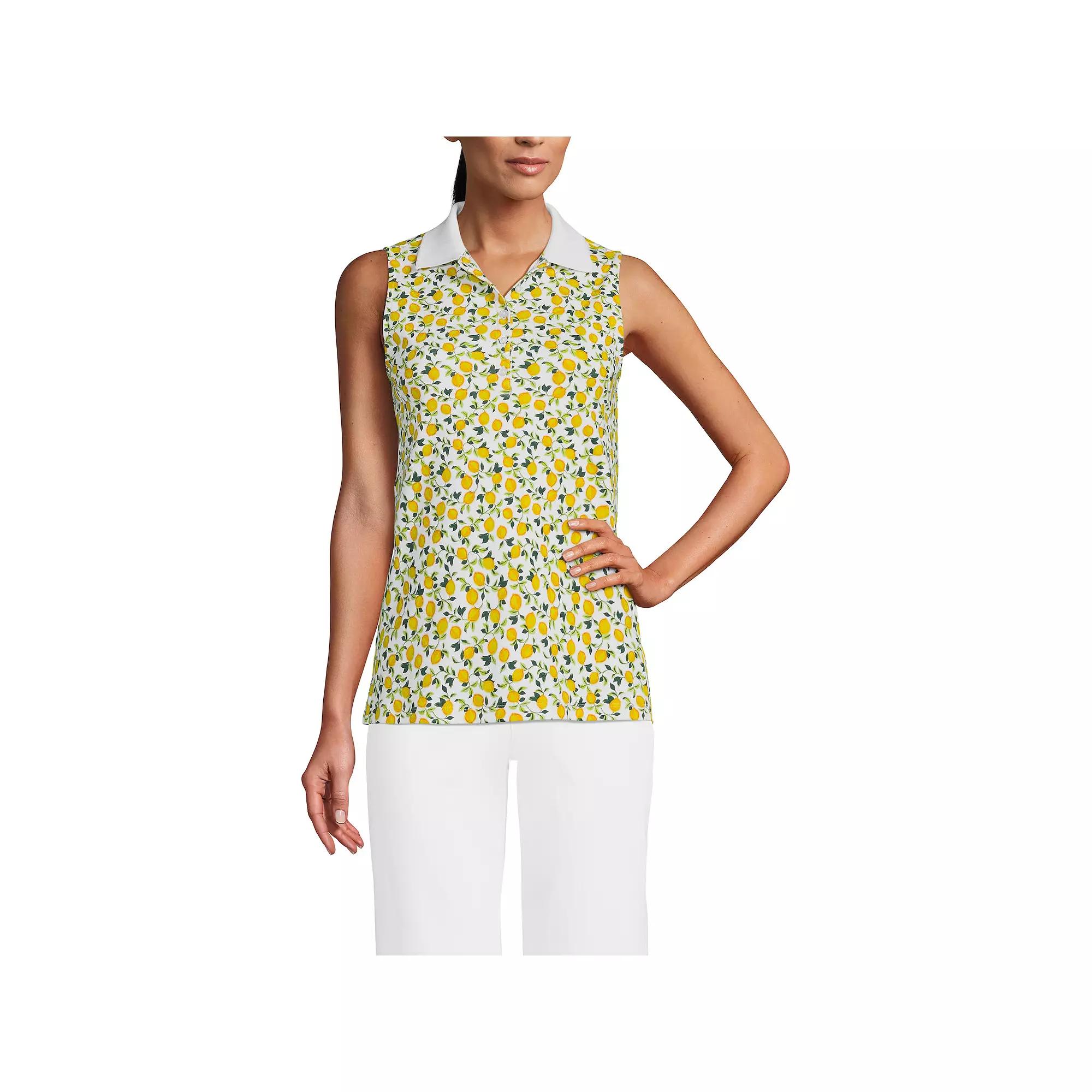 Women's Lands' End Sleeveless Supima Cotton Polo Shirt,  Product Image