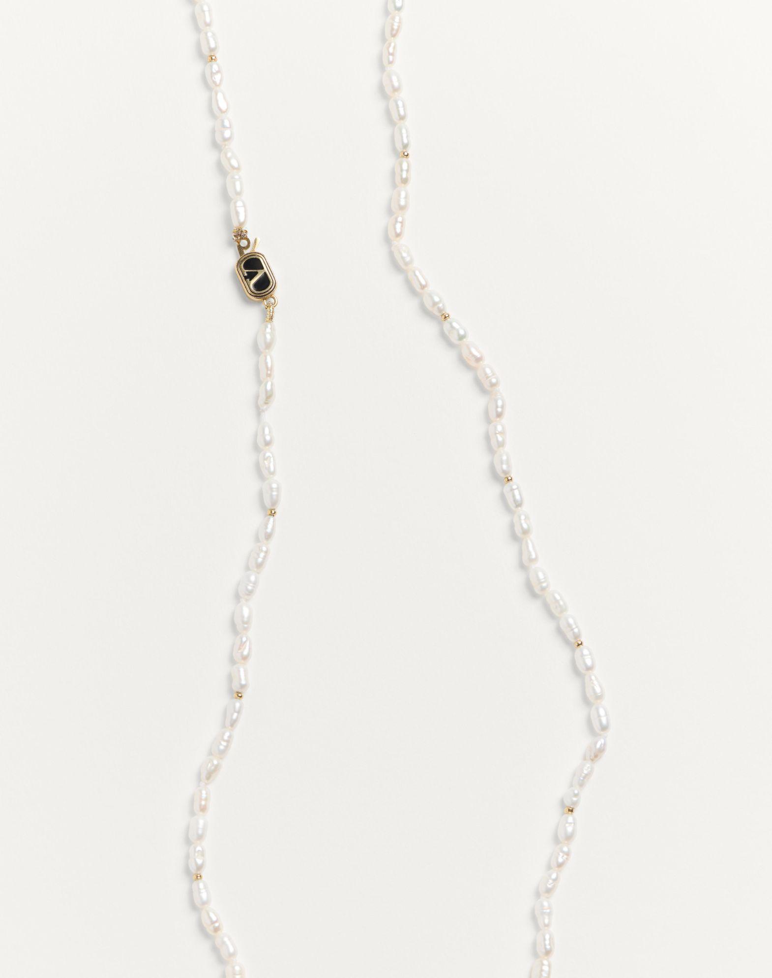 Oval Necklace In Metal, Pearls And Enamel Product Image