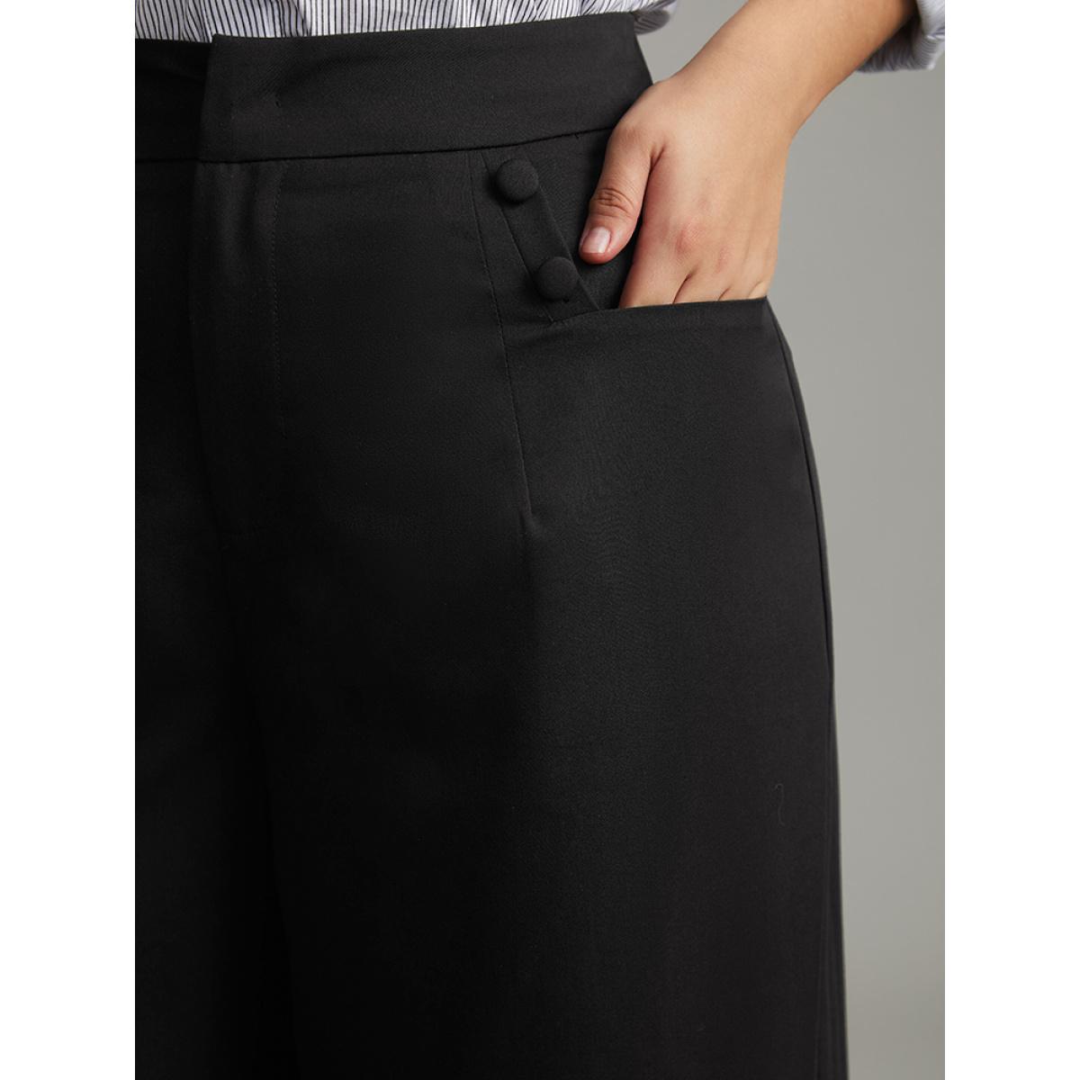 Plus Size Elastic Flocked Stretchy Waist Sheer Pants Women Indigo Timeless Loose Mid Rise Elegant Pants BloomChic 10/M Product Image