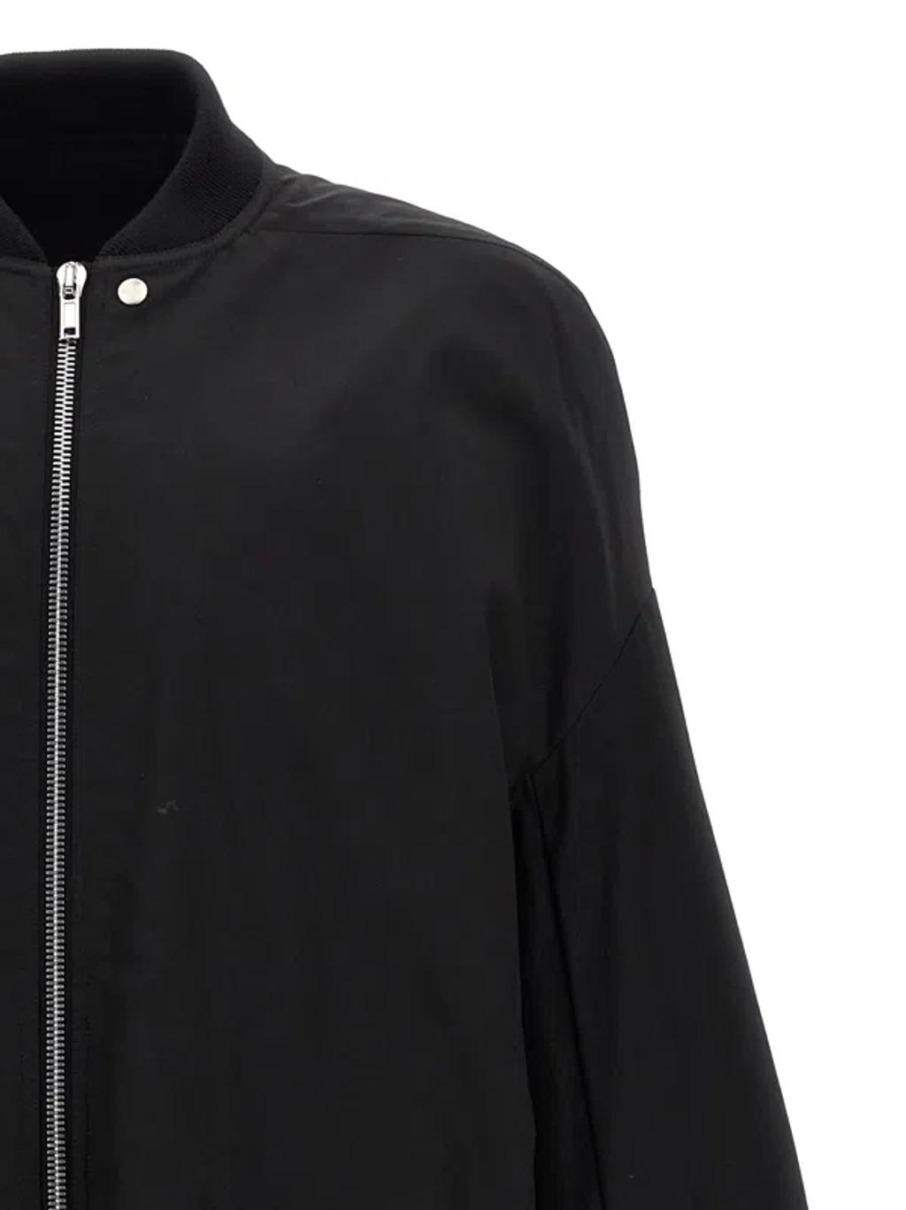 RICK OWENS Black Hollywood Jumbo Flight Bomber Jacket In 09 Black Product Image