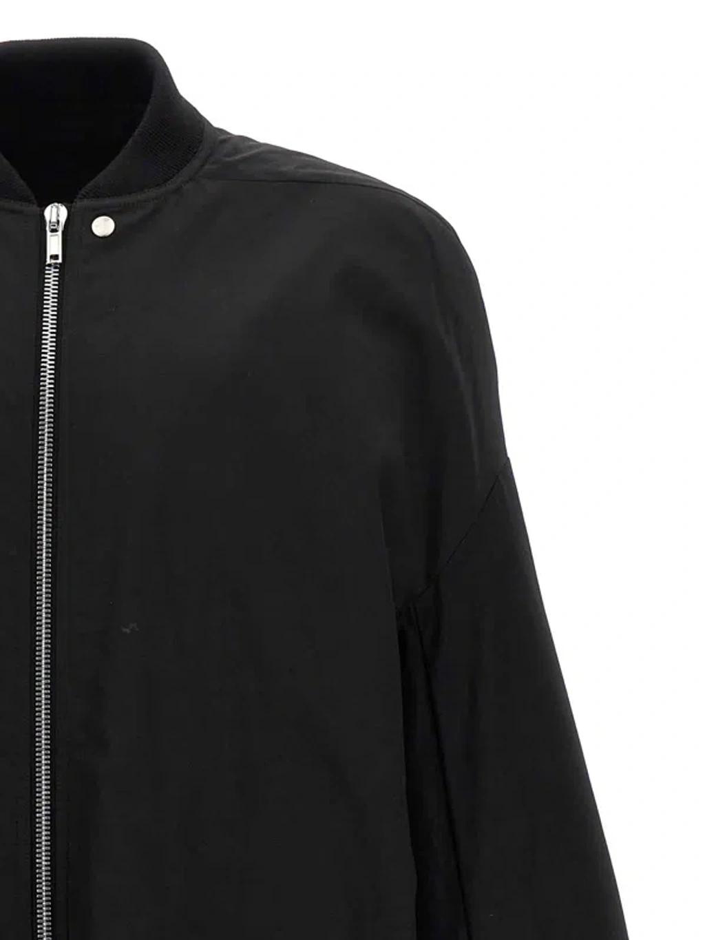 RICK OWENS Black Hollywood Jumbo Flight Bomber Jacket In 09 Black Product Image