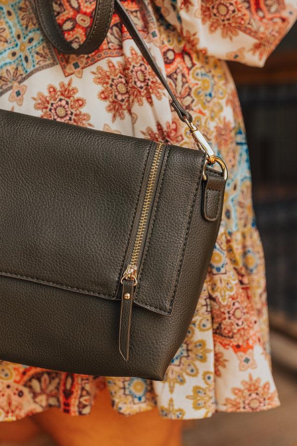 Stay The Course Faux Leather Crossbody In Martini Olive Product Image