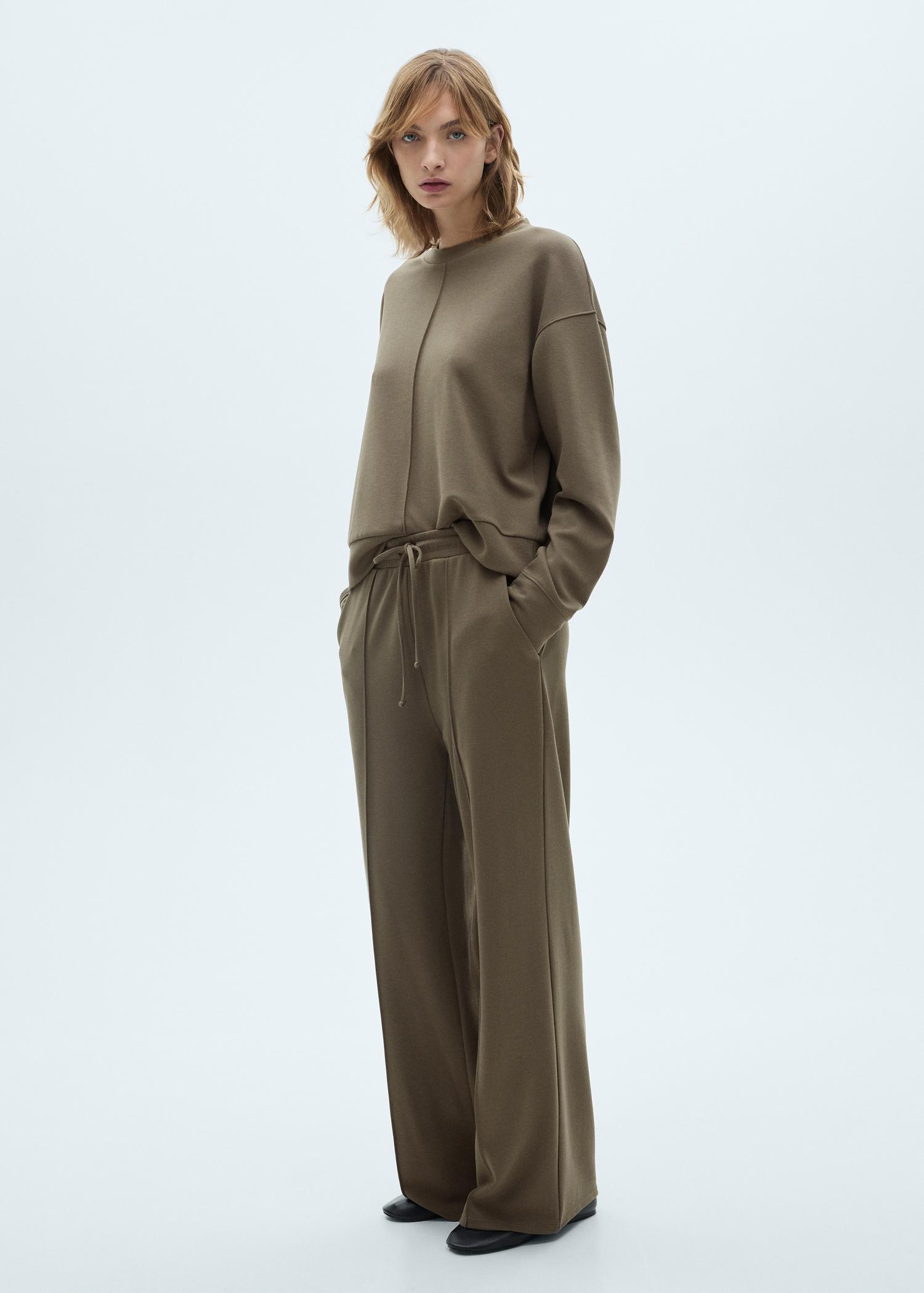 Wide-leg jogger pants - Women | MANGO USA Product Image
