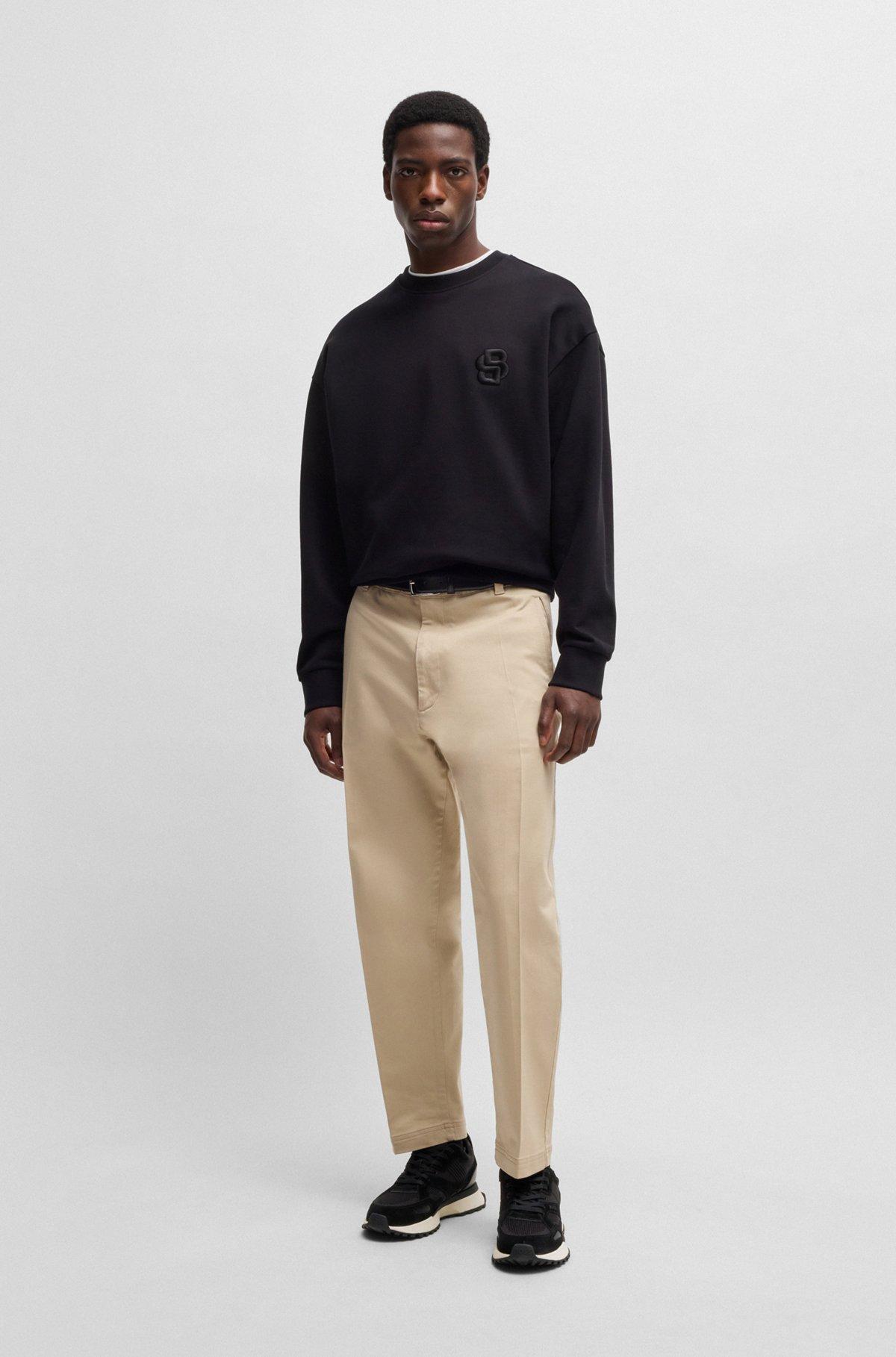 Trainers with knit and burnished-leather trims Product Image