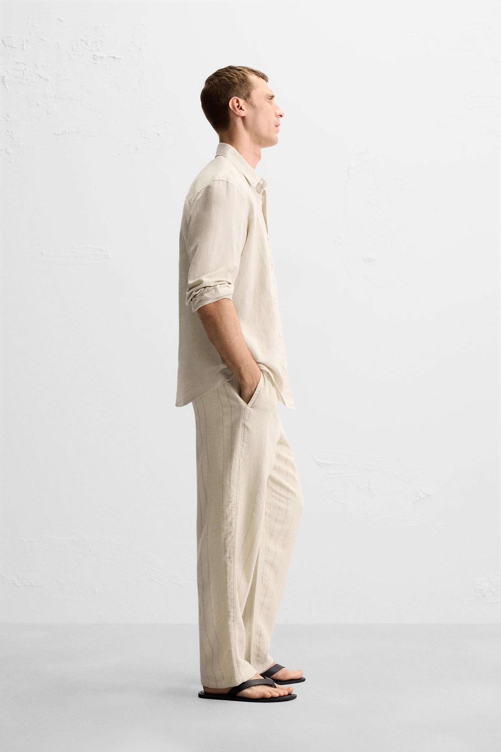 JACQUARD STRIPED PANTS Product Image