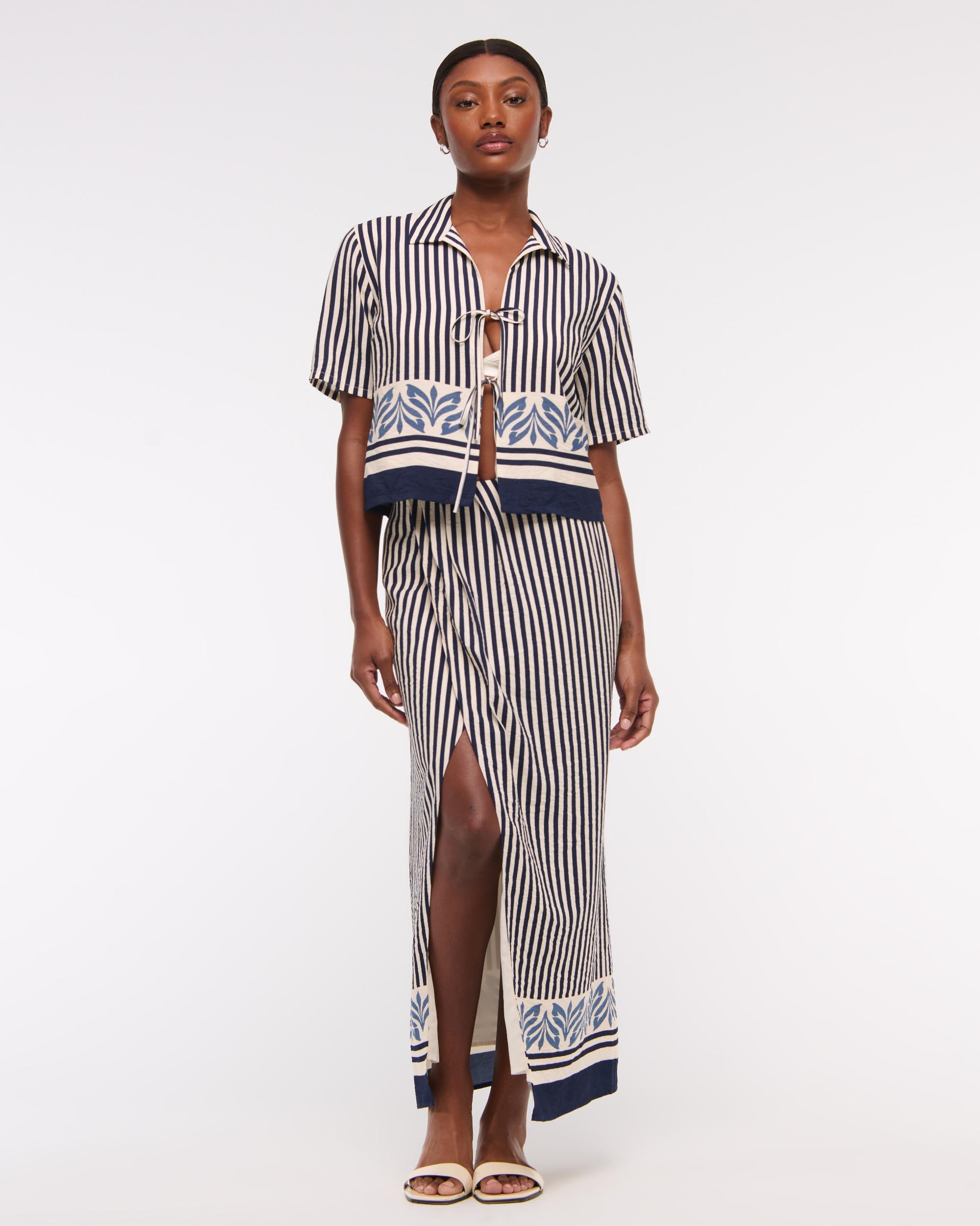 Mid Rise Sarong Maxi Skirt Product Image