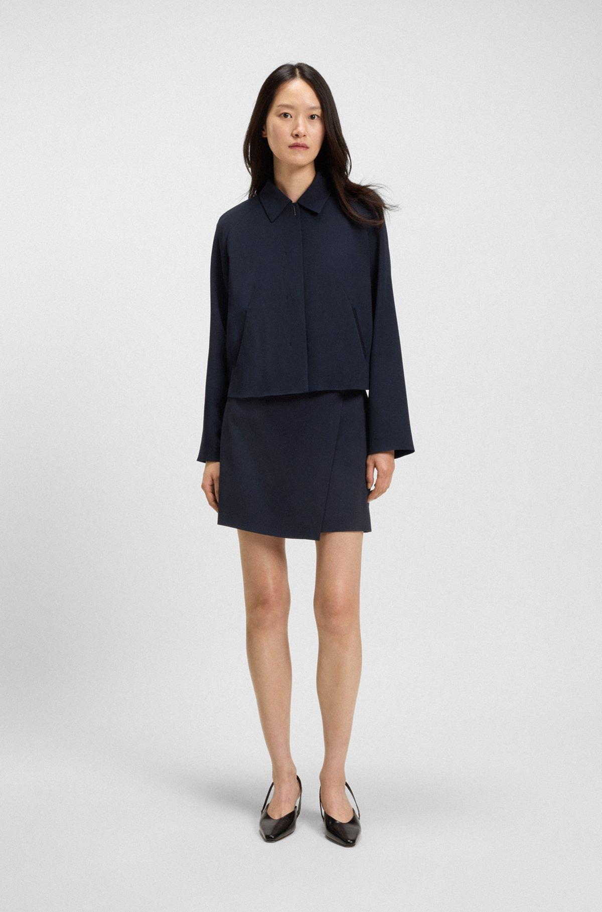 BOSS - Crepe blazer with concealed closure - Dark Blue Product Image
