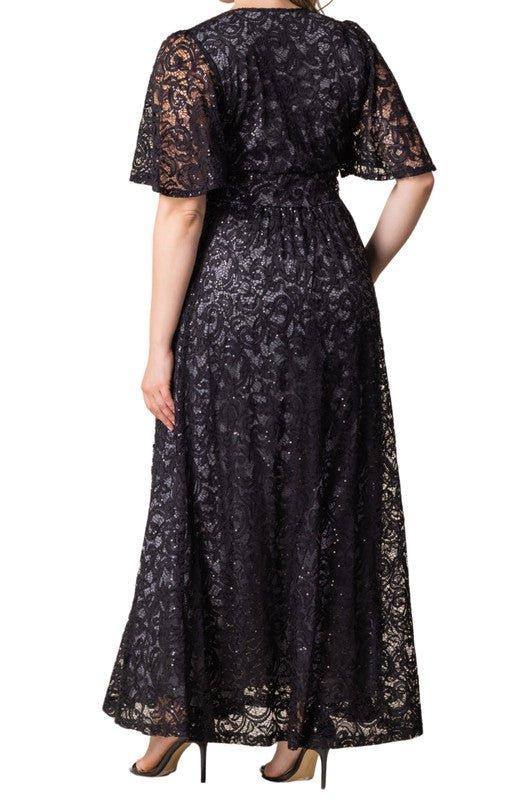 Luminous Sequin Lace Long Gown - Plus Product Image