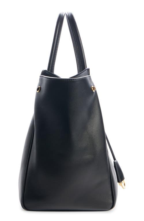 BALENCIAGA Women Black Leather Mini Carry All Hampton Shopping Bag Product Image