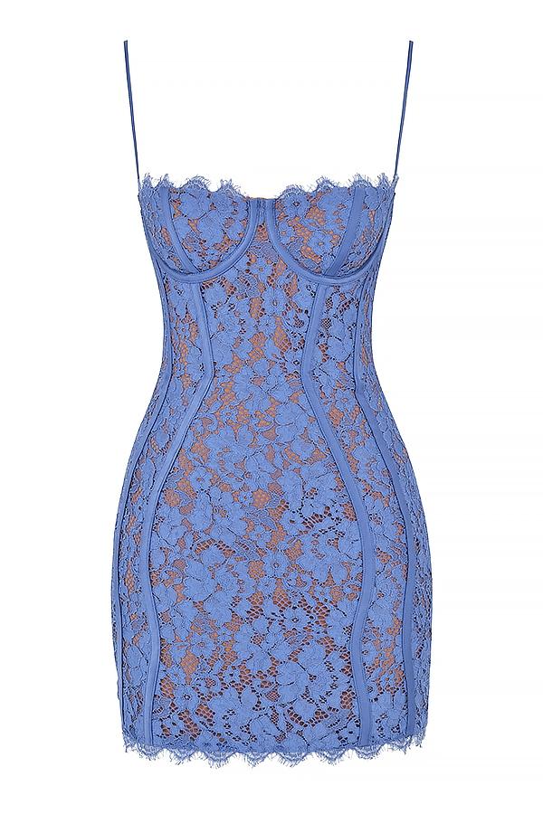 Lala  lavender lace mini dress Product Image
