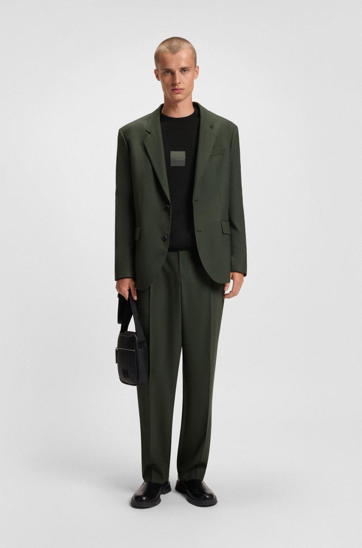 Cotton-terry sweatshirt with split logo Product Image