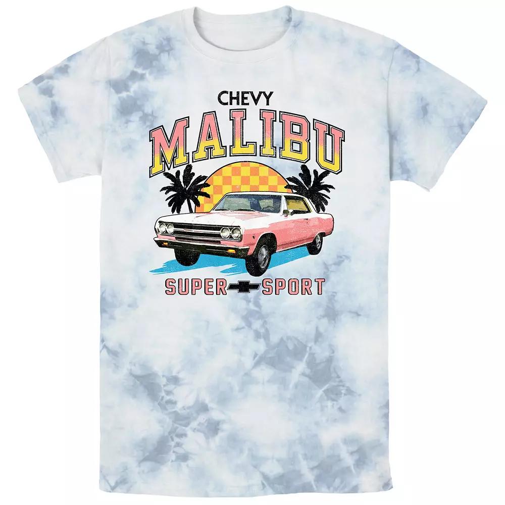 Men's Chevy Malibu Super Sport Bombard Wash Graphic Tee, Size: Medium, White Blue Product Image