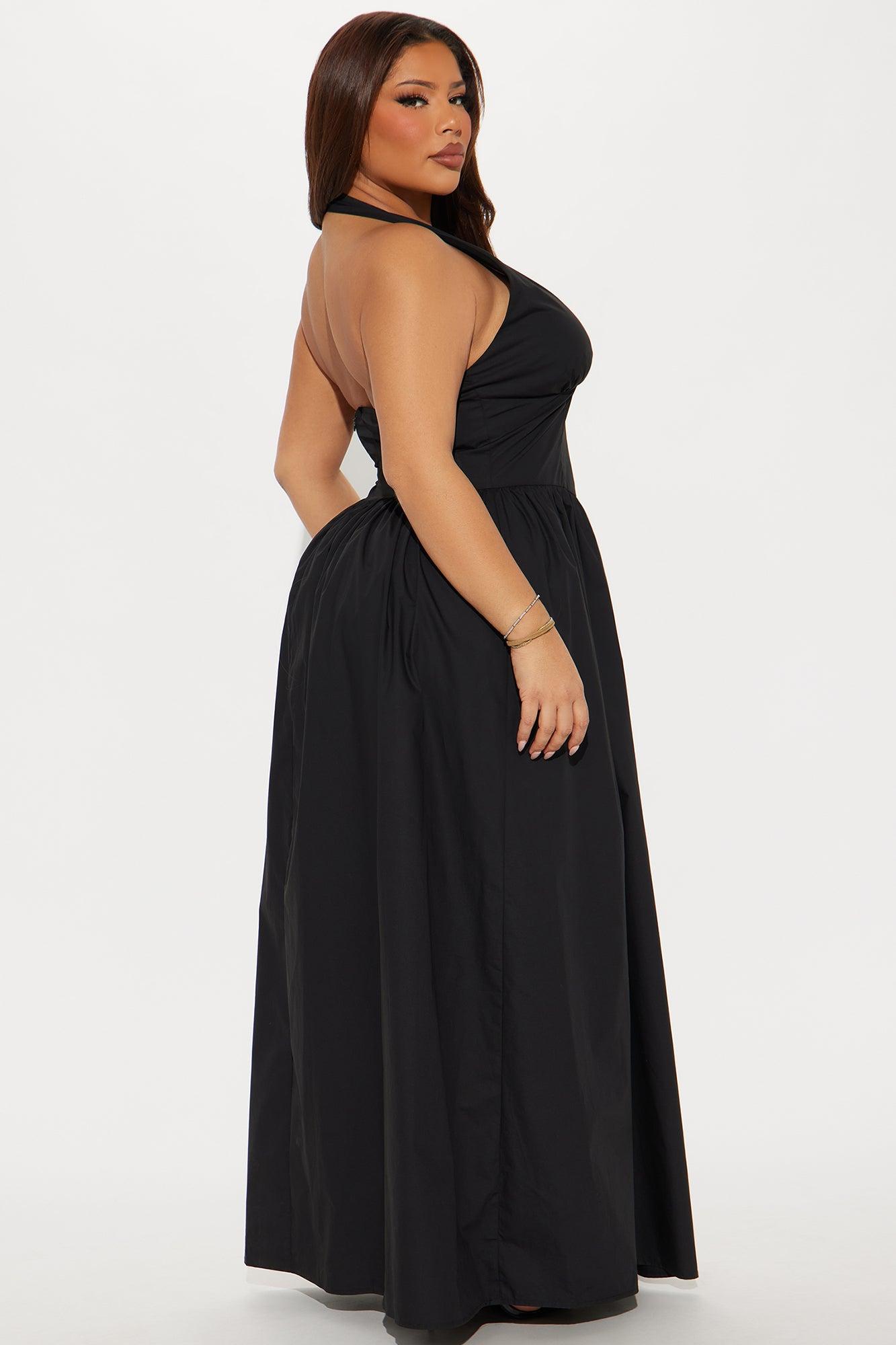Serenita Poplin Maxi Dress - Black Product Image