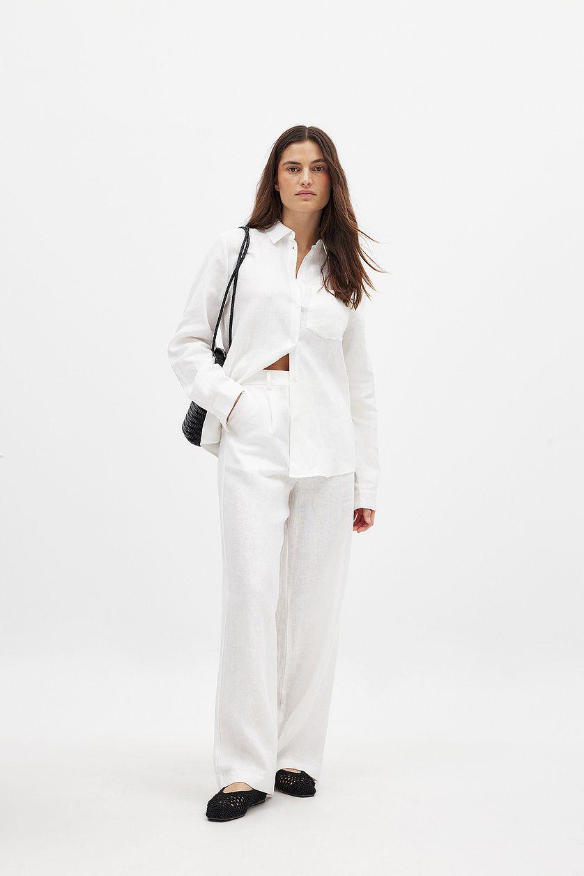 Linen Wide Leg Pants Product Image