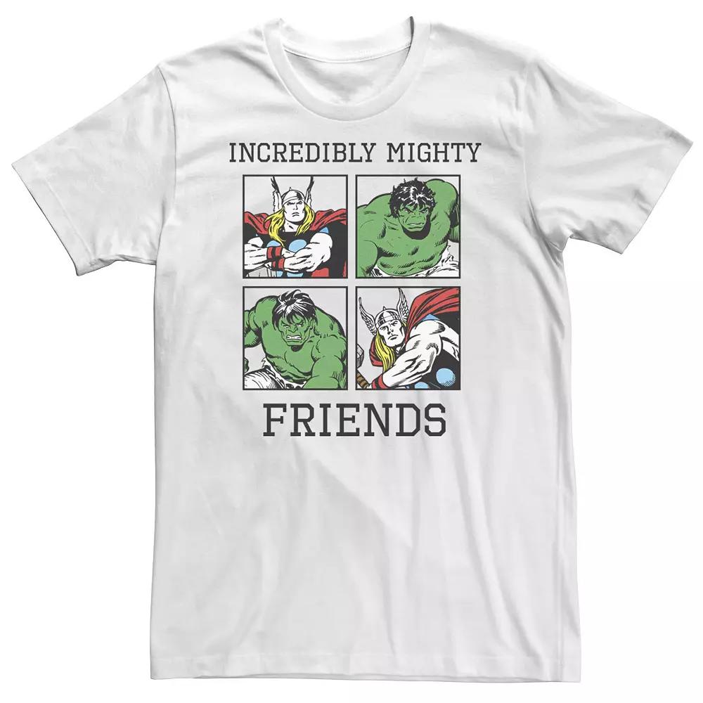 Big & Tall Marvel Thor Hulk Incredibly Mighty Friends Boxed Up Tee, Men's, Size: 5XL, White Product Image