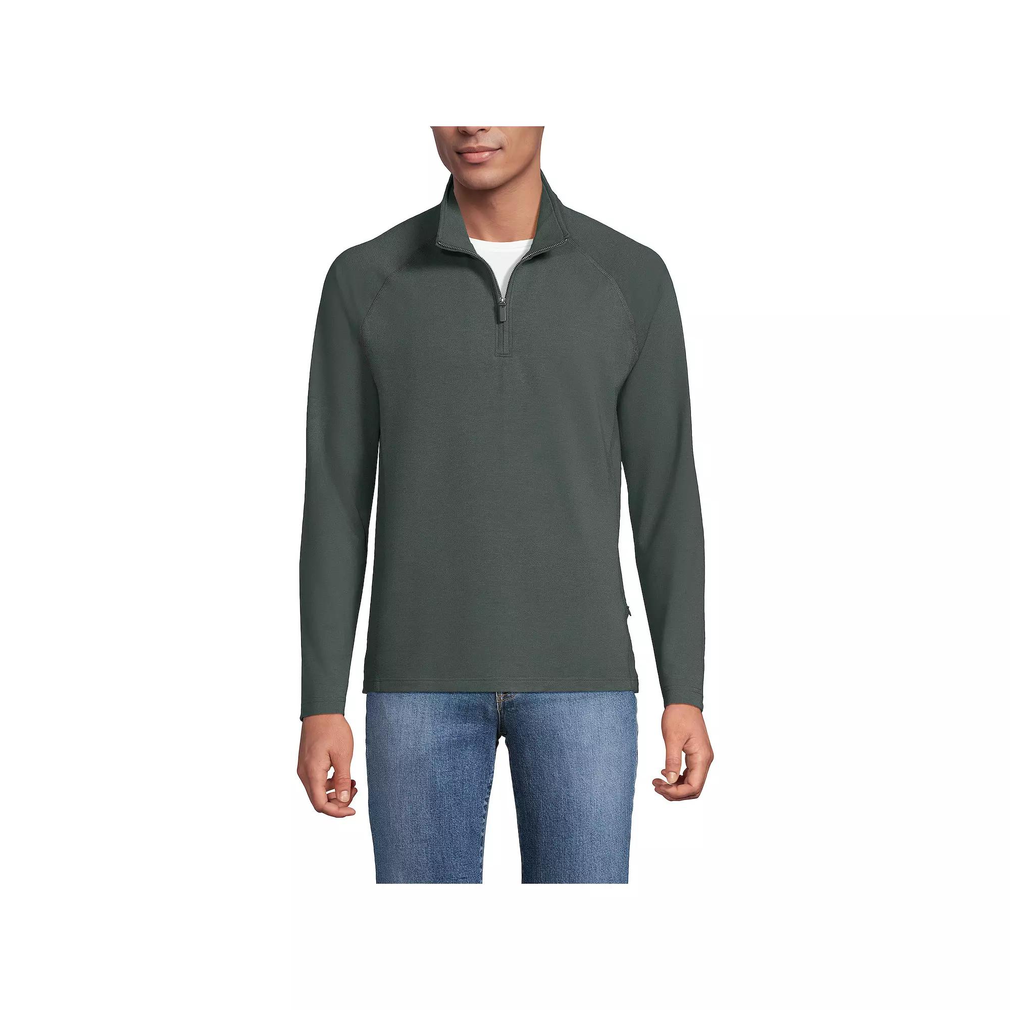 Big & Tall Lands' End Long Sleeve French Terry Quarter Zip Sweatshirt, Men's,  Product Image