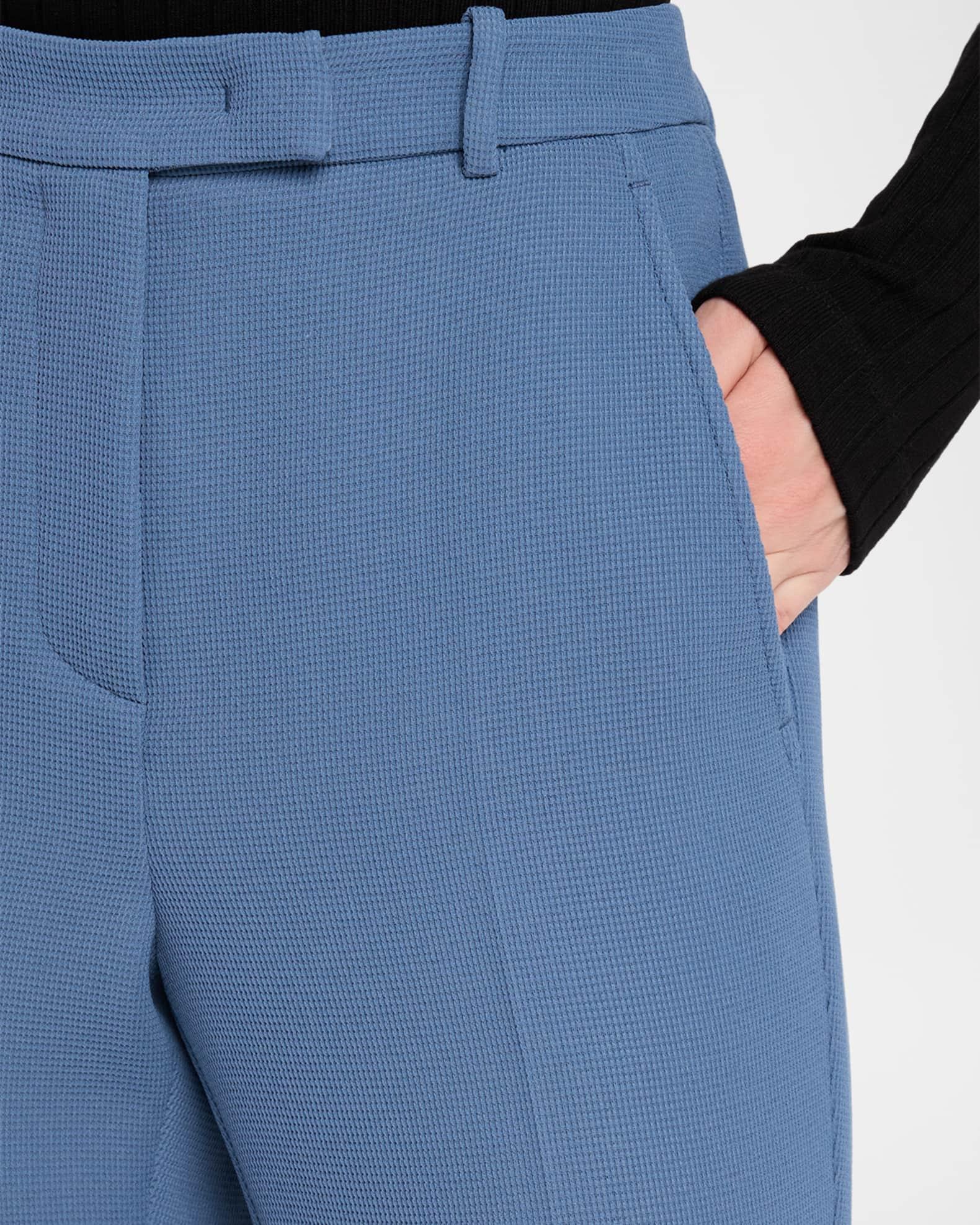 Cropped Slim-Fit Pique Trousers Product Image