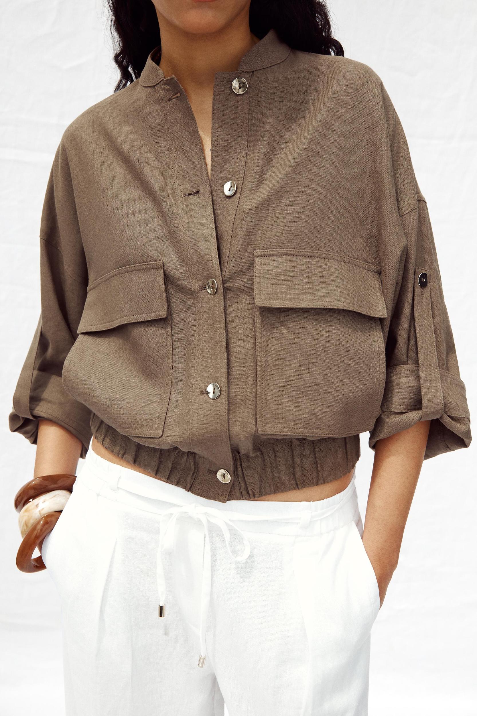 LINEN FULL SLEEVE JACKET Product Image