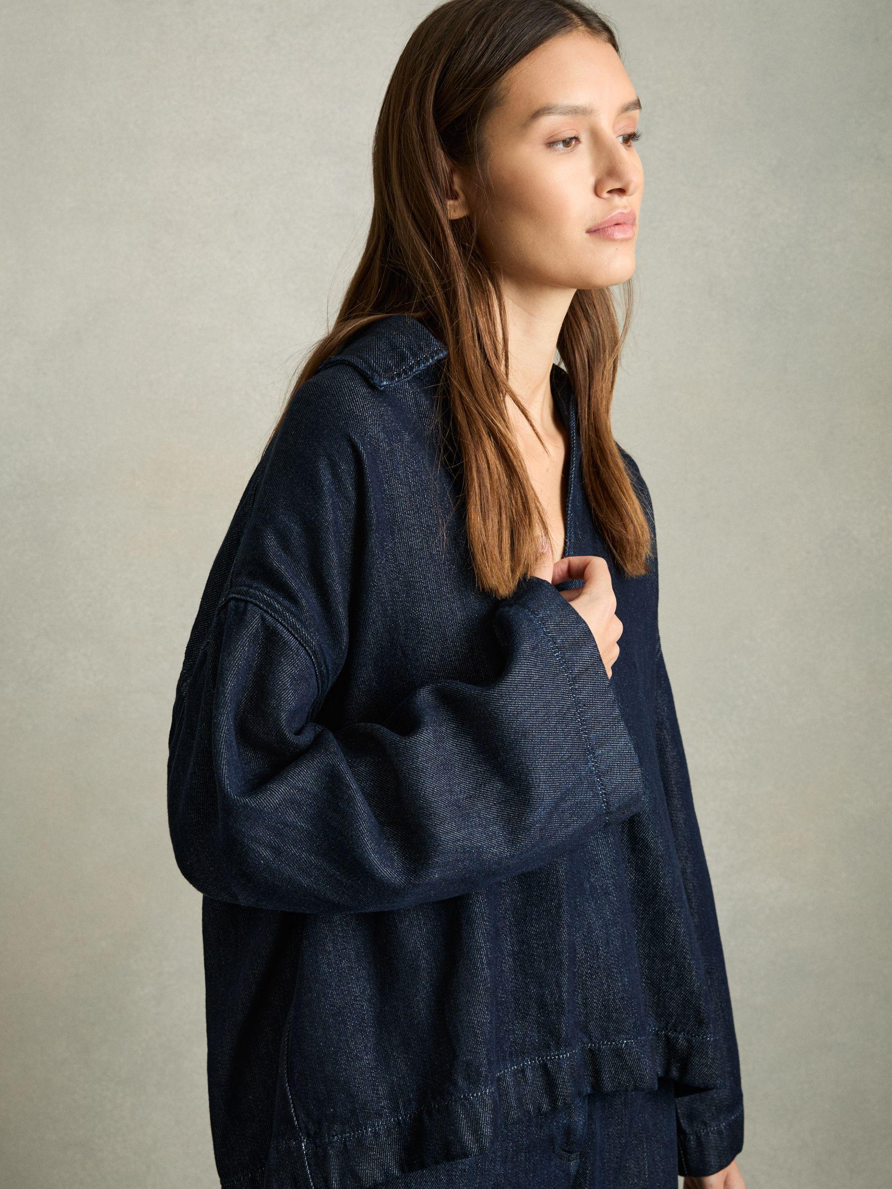 Denim Look Overshirt in Dark Blue Product Image