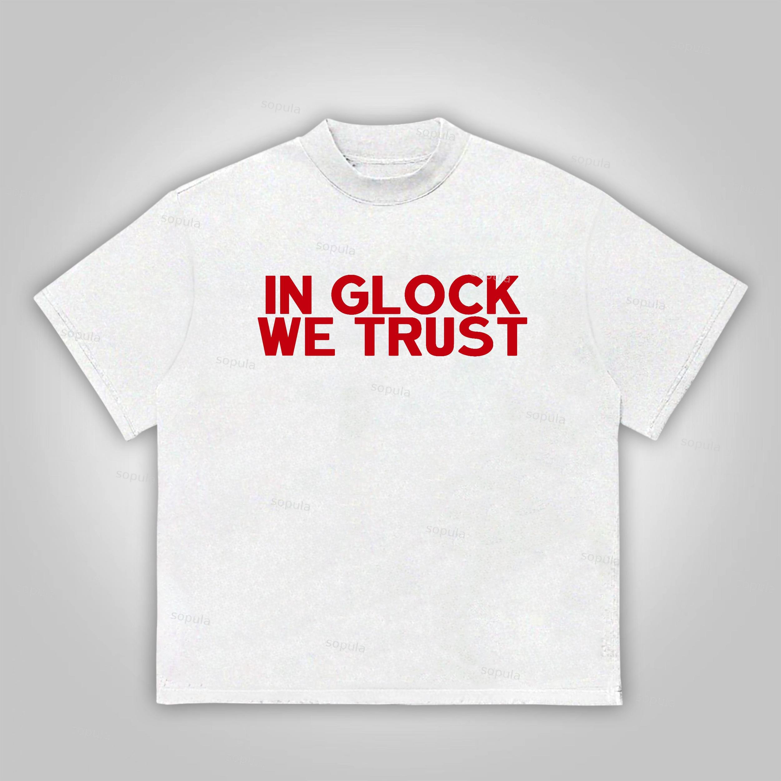 Sopula Vintage In Glock We Trust Graphic Cotton T-Shirt Product Image