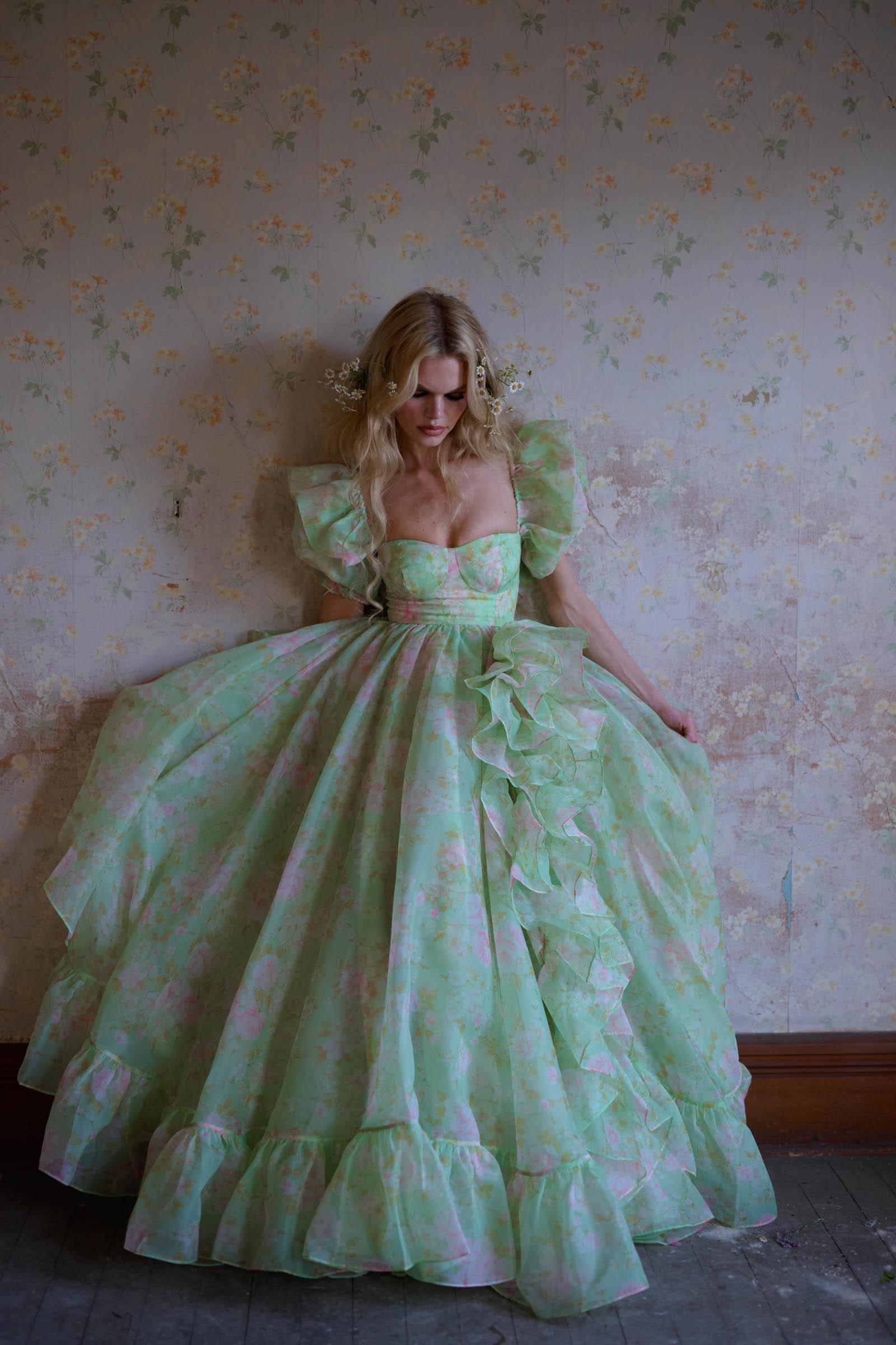 The Acid Trip In Bloom Bridal Gown Product Image