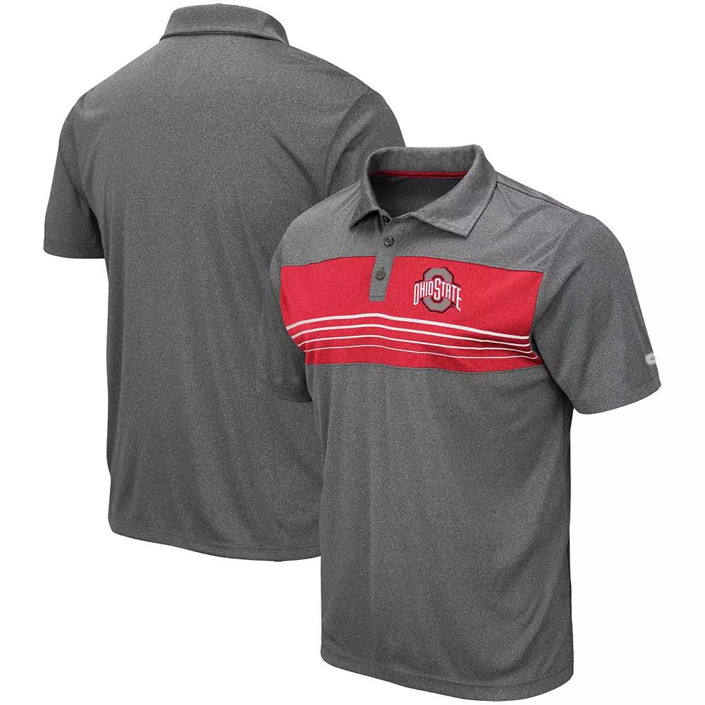 Men's Colosseum Heathered Charcoal Ohio State Buckeyes Smithers Polo,  Product Image
