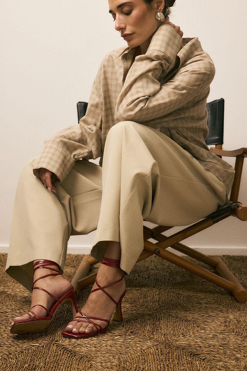 Squared Toe Strappy Heels Product Image