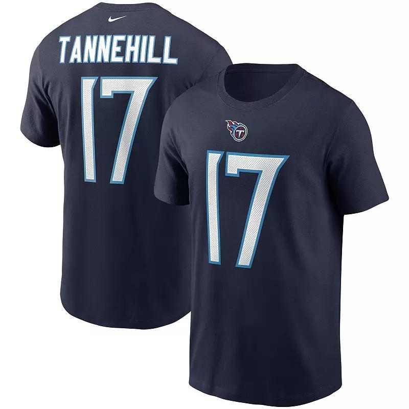 Men's Nike Ryan Tannehill Navy Tennessee Titans Name & Number T-Shirt, Size: 2XL, Blue Product Image